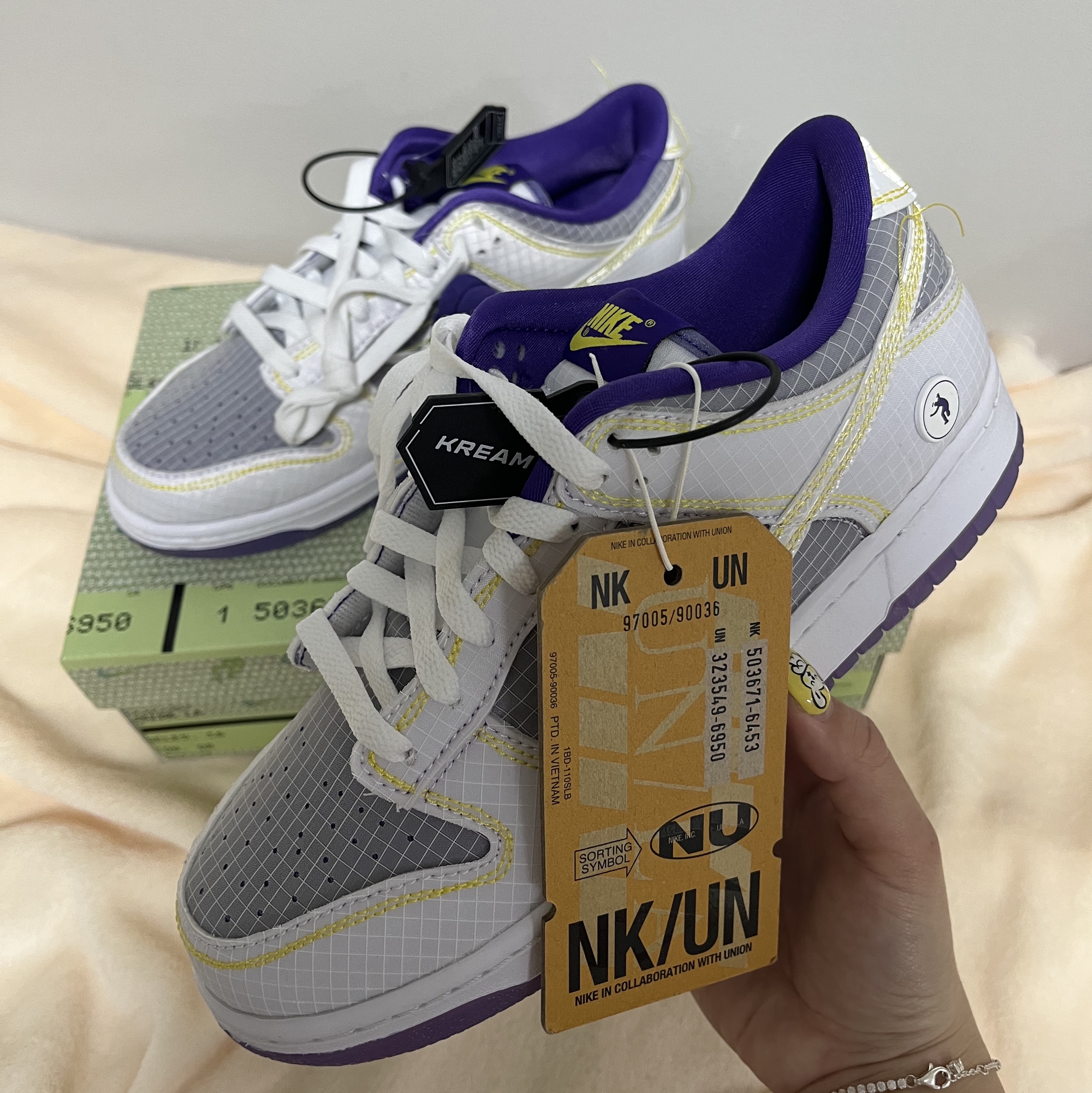 Nike x Union Dunk Low Passport Pack Court Purple White 착용 스타일