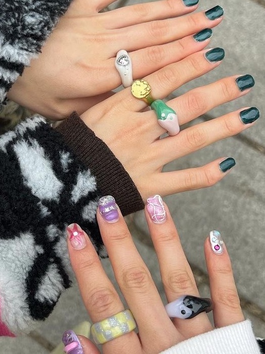 Nff Heart Motif White 착용 스타일