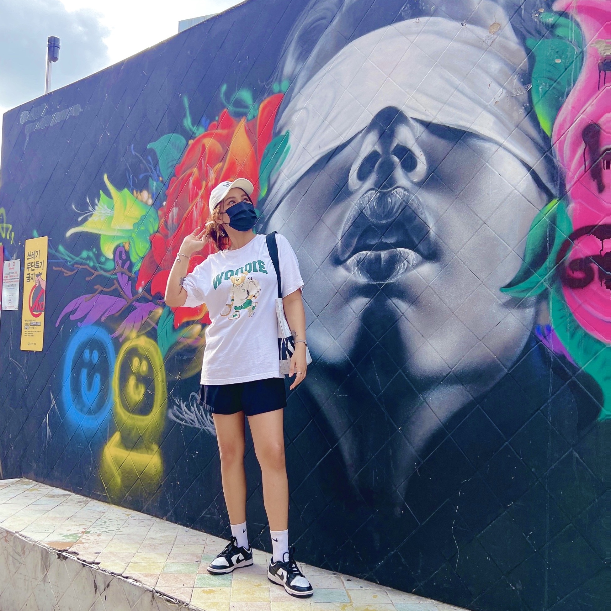 (W) Nike Dunk Low Black 착용 스타일 - 3