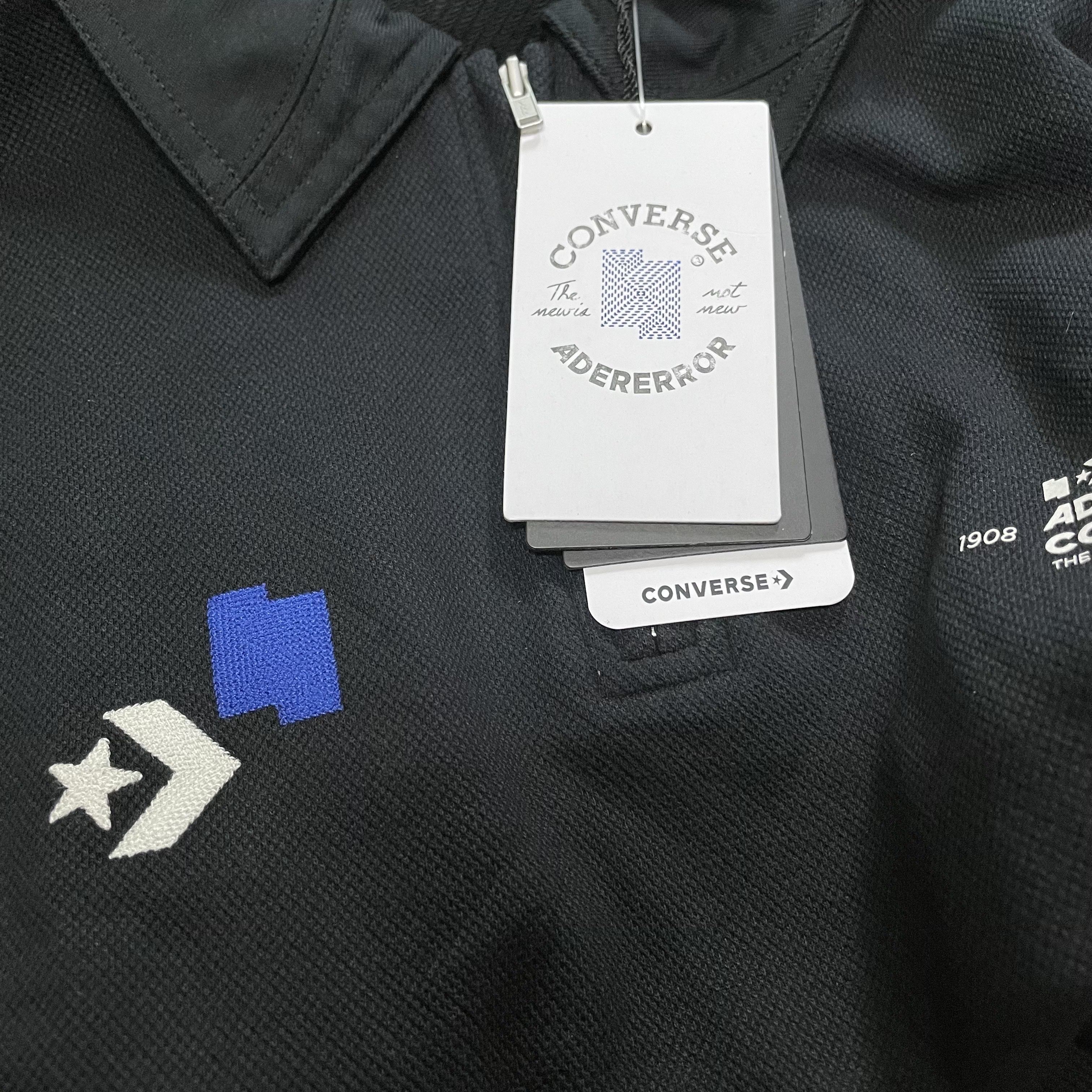 Converse x Ader Error Shapes Polo Black 착용 스타일 - 1