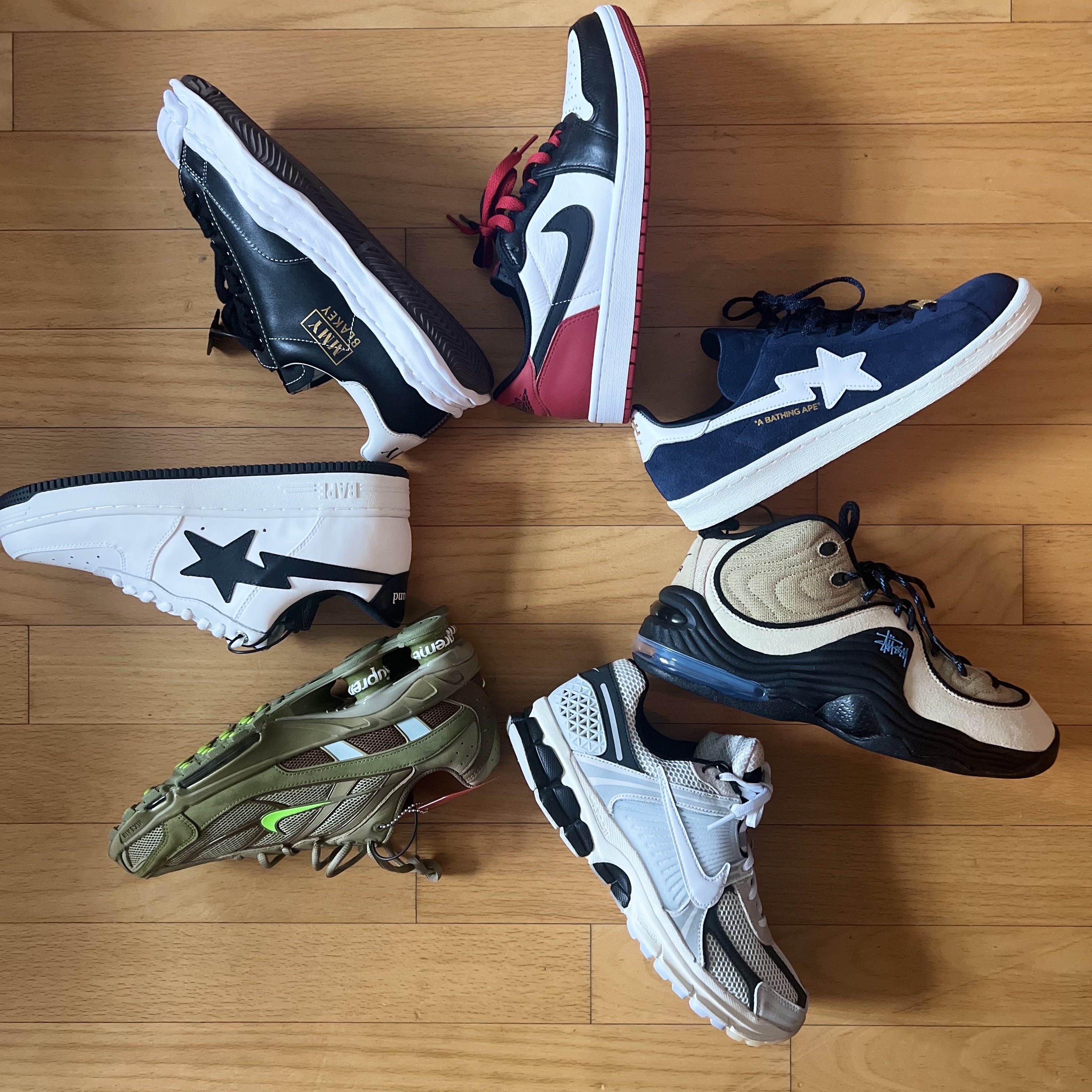 Nike Zoom Vomero 5 Light Bone and Black, Maison Mihara Yasuhiro Blakey OG Sole Leather Low-top Sneakers Black 착용 스타일