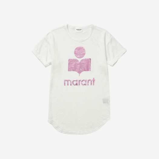 (W) 이자벨 마랑 콜디 로고 티셔츠 화이트 핑크 - 23SS