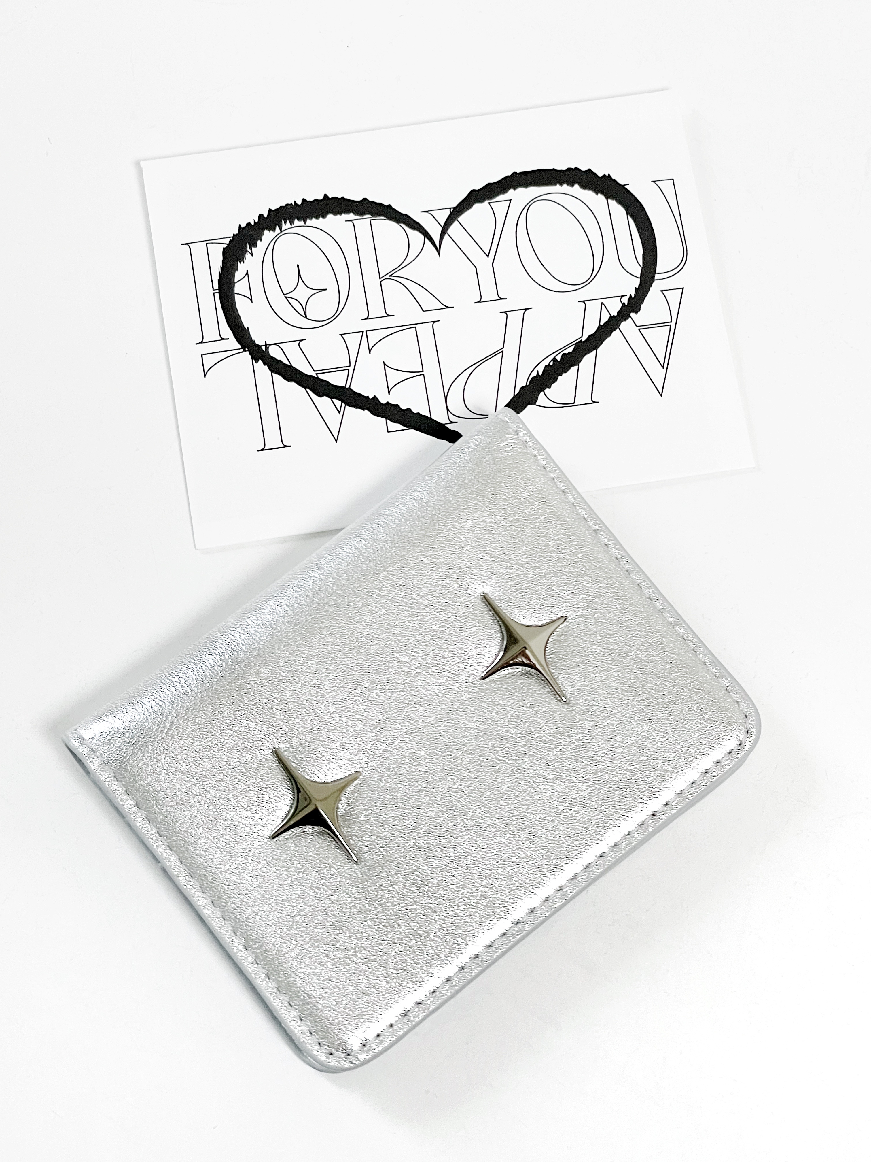 For Appeal Sparkle Star Card Wallet Pure Silver, For Appeal Sparkle Star Card Wallet Black 착용 스타일