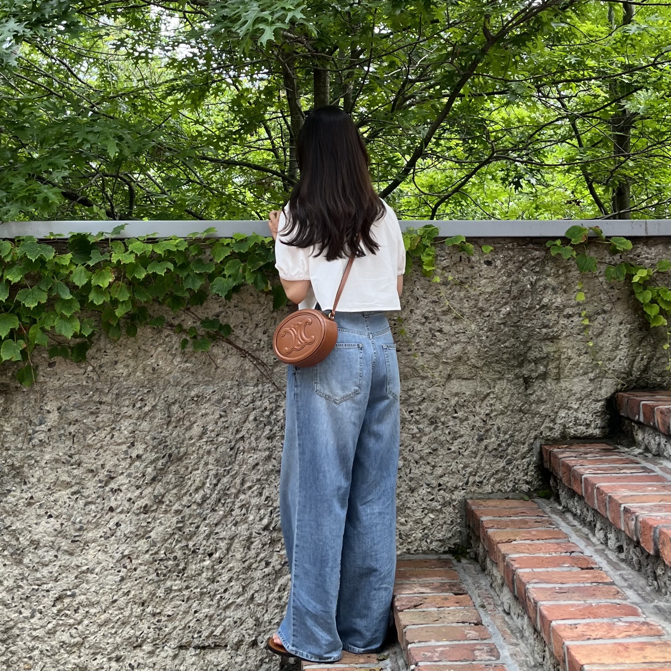 Celine Oval Bag Cuir Triomphe in Smooth Calfskin Tan 착용 스타일