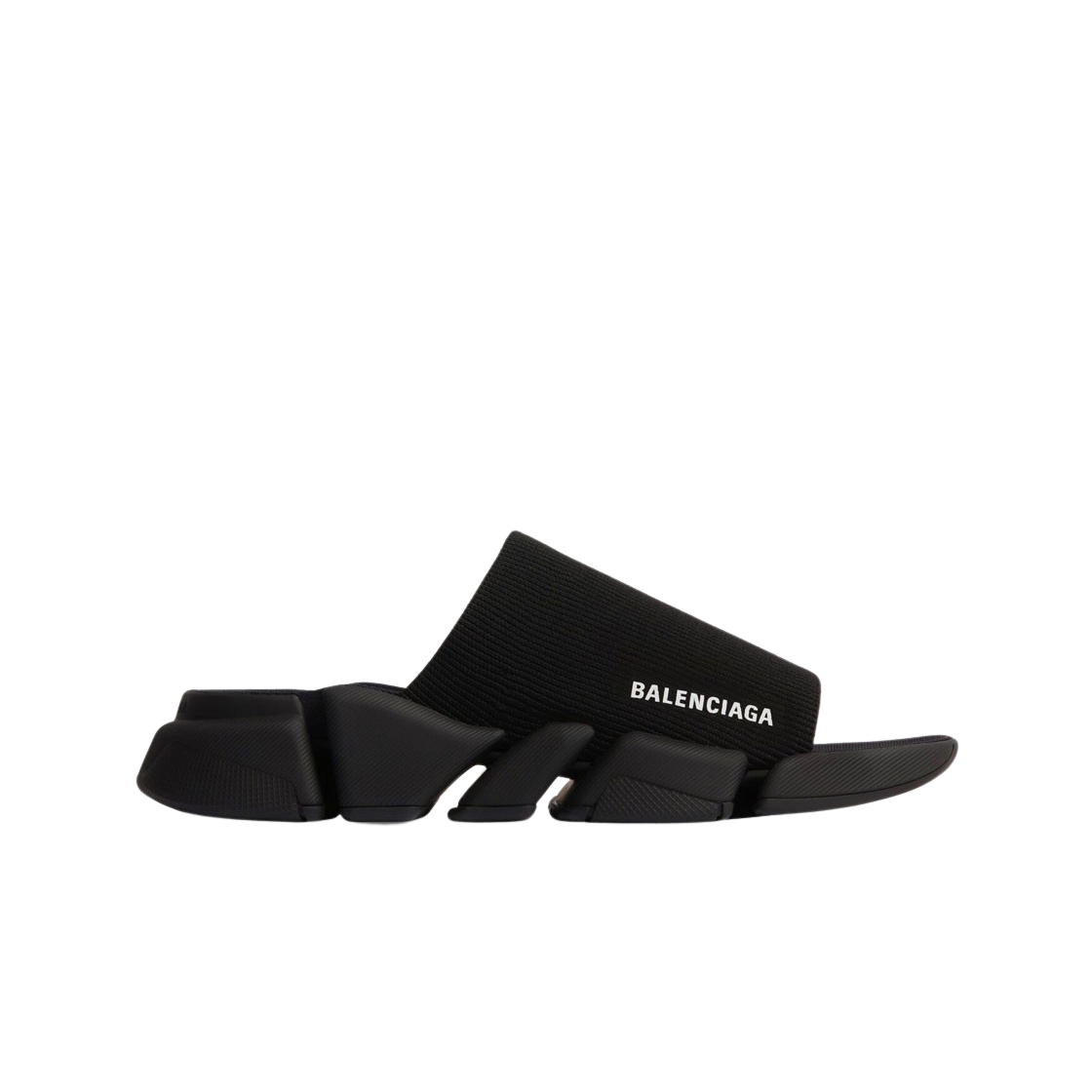 발렌시아가 스피드 2.0 리사이클 니트 슬라이드 블랙