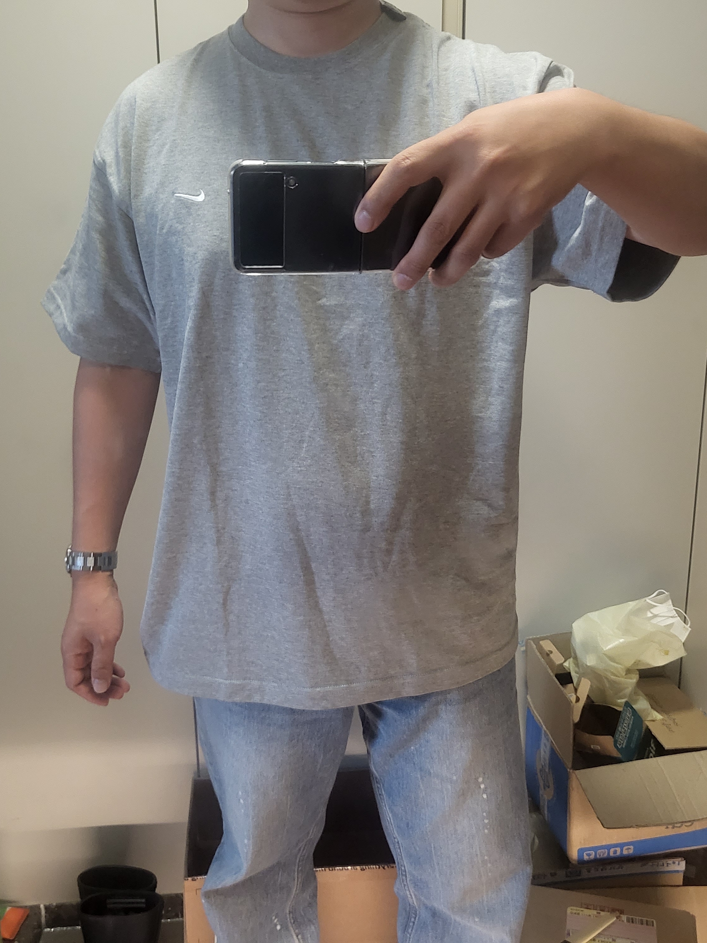 Nike NRG Solo Swoosh T-Shirt Dark Grey Heather - Asia 착용 스타일