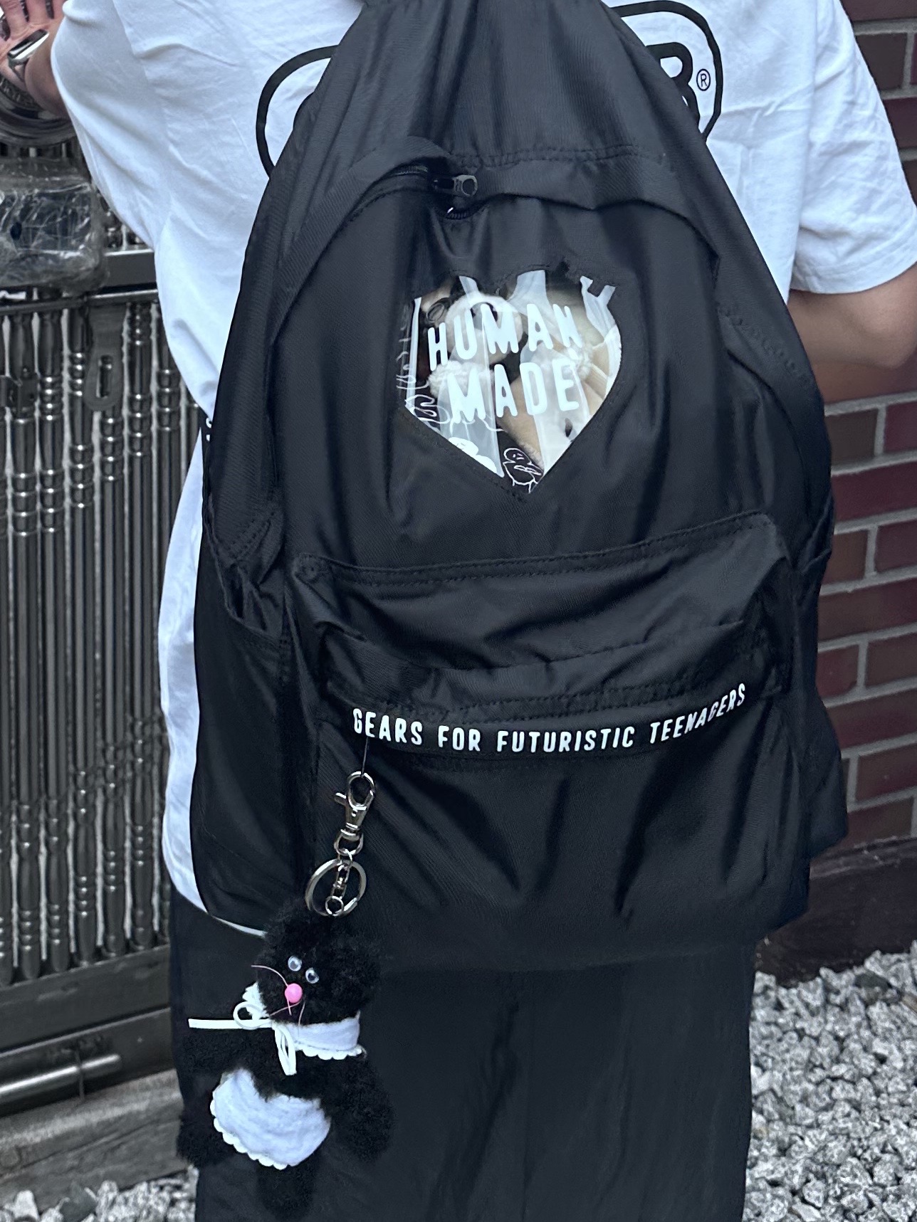 Human Made Nylon Heart Backpack Black, Monamhee x STU Stu Black 착용 스타일 - 2