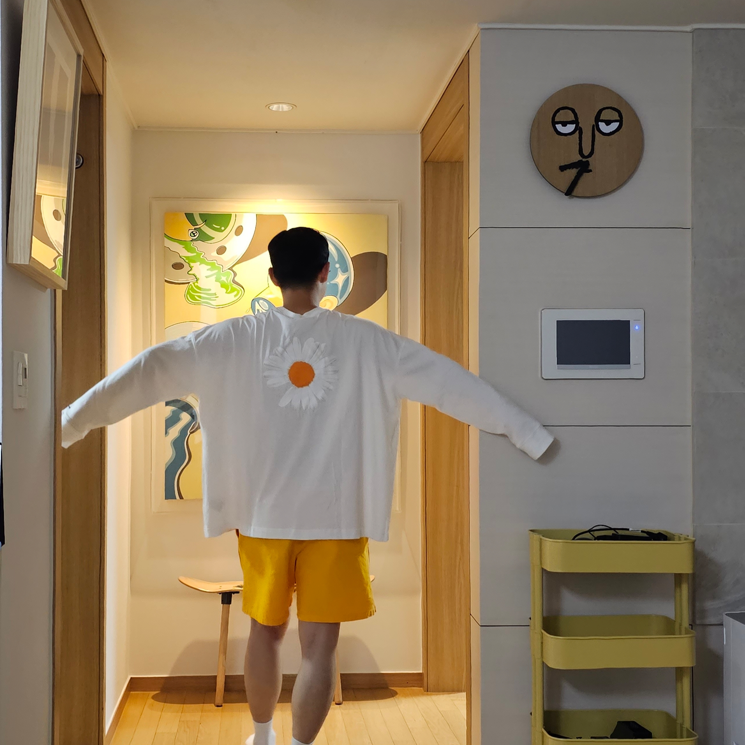 Nike x Peaceminusone LS T-Shirt White (DR0098-100) 착용 스타일
