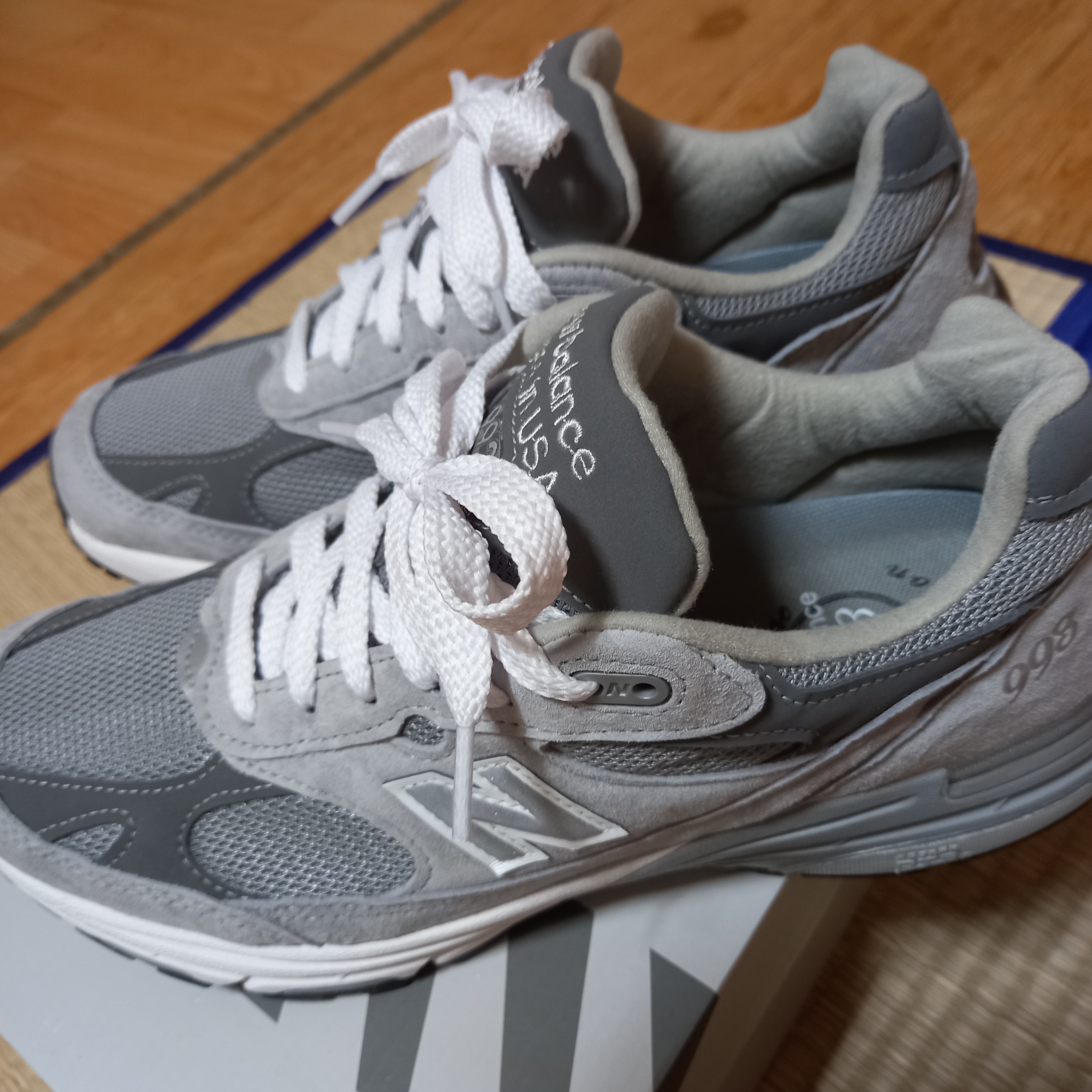 New Balance 993 Made in USA Grey - D Standard 착용 스타일 - 1