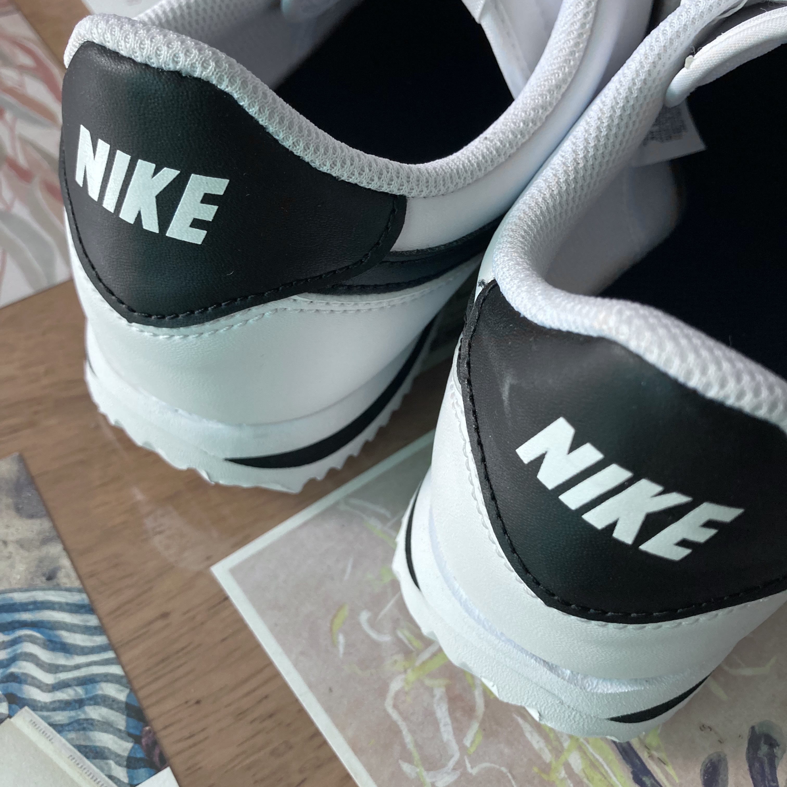 (GS) Nike Cortez Basic SL White Black 착용 스타일 - 2