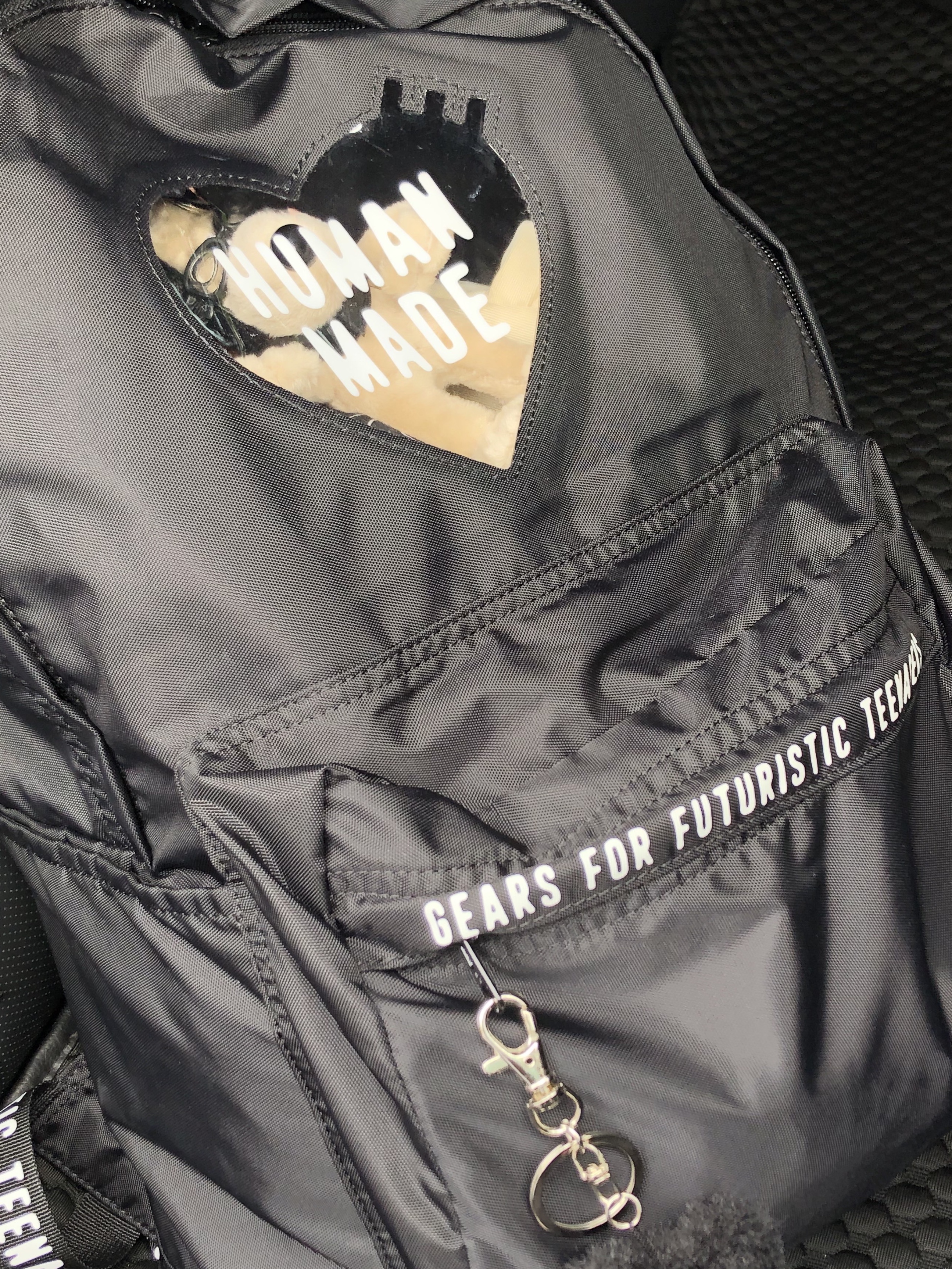 Human Made Nylon Heart Backpack Black, Monamhee x STU Stu Black 착용 스타일 - 1