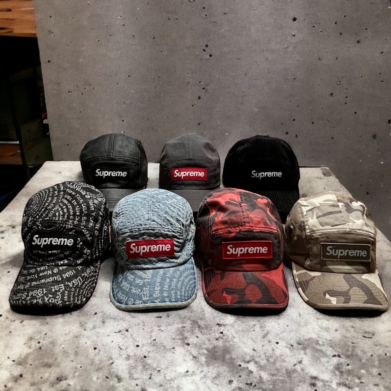 Supreme Military Camp Cap Stone Camo - 23SS, Supreme Military Camp Cap Red Camo - 23SS 착용 스타일