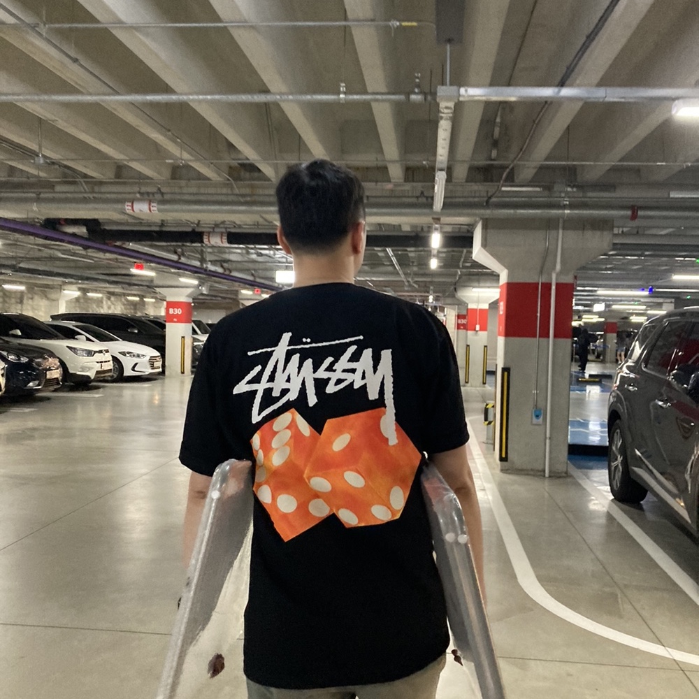 Stussy Diced Out T-Shirt Black 착용 스타일