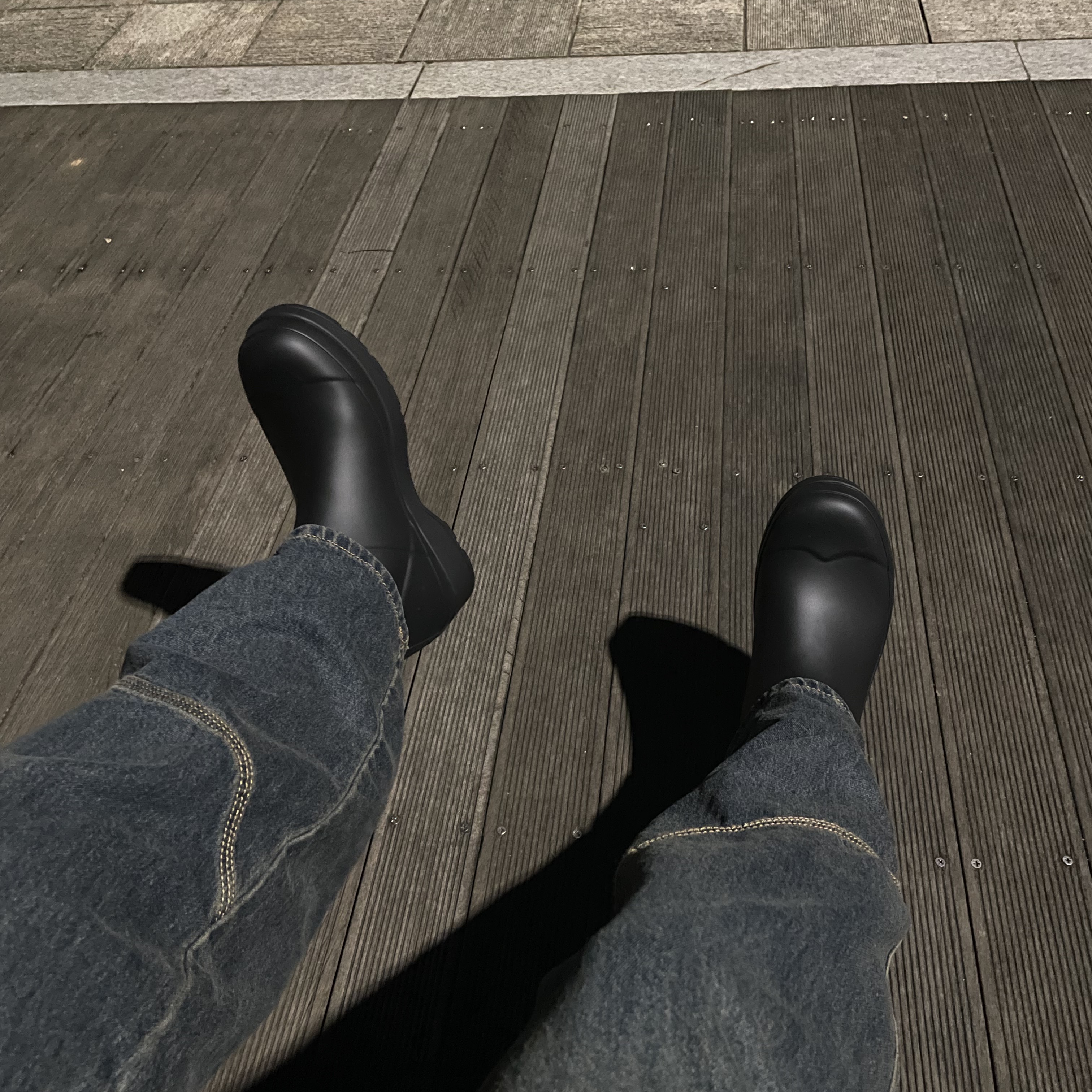 Hunter Play Short Wellington Boots Black 착용 스타일