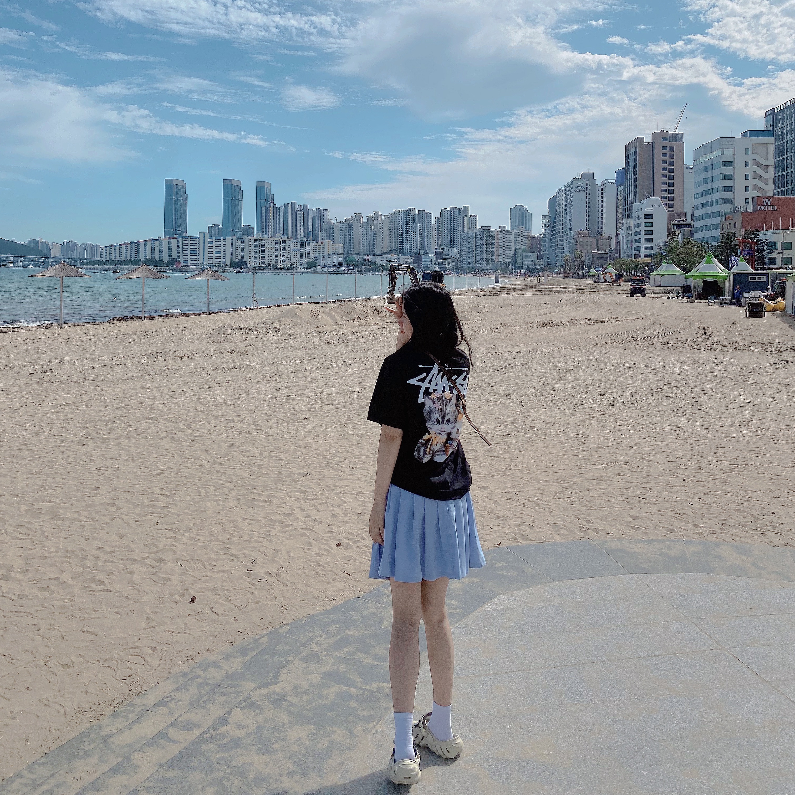 Stussy Kittens T-Shirt Black 착용 스타일 - 2