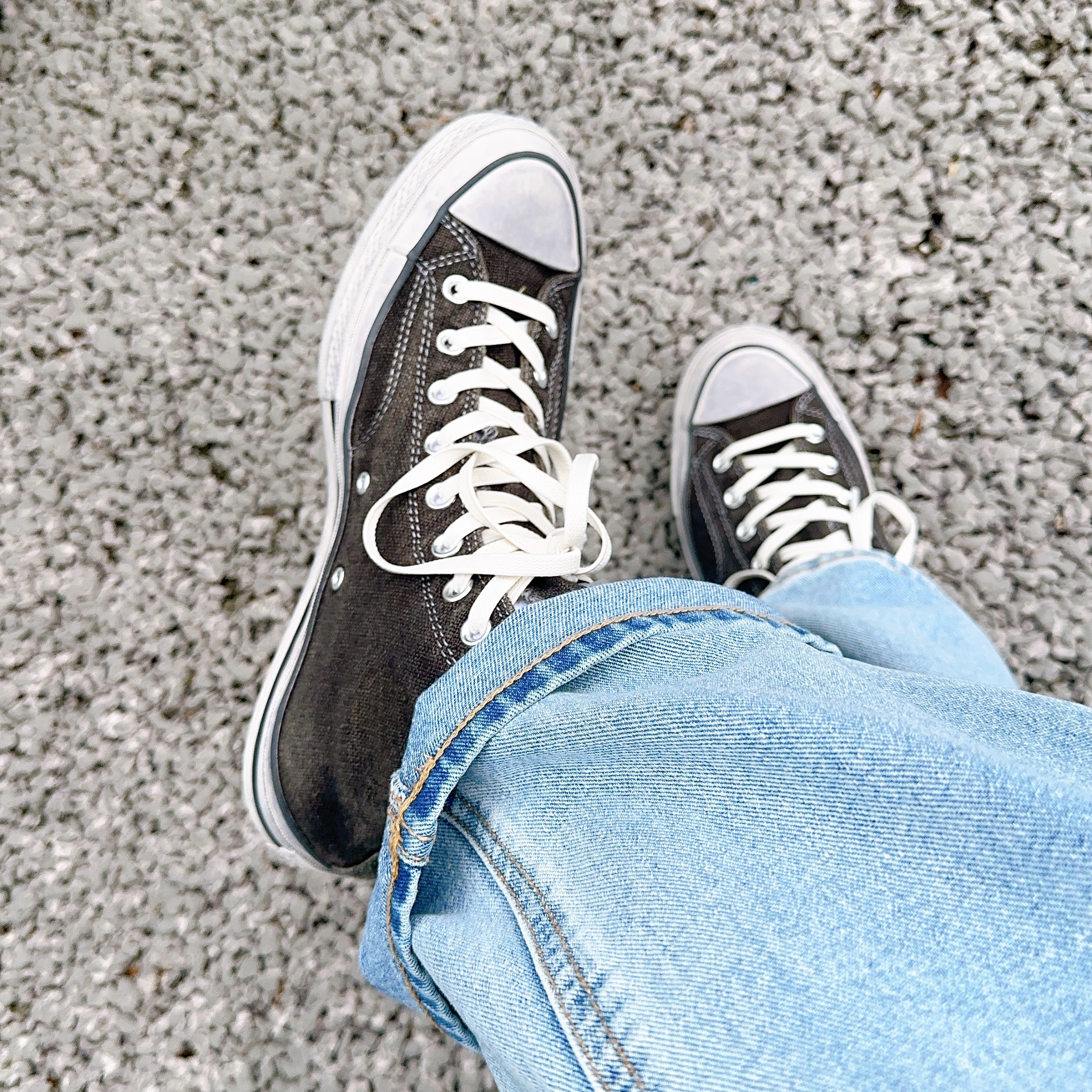 Converse x Stussy x Our Legacy Work Shop Chuck 70 High Pigeon Grey 착용 스타일