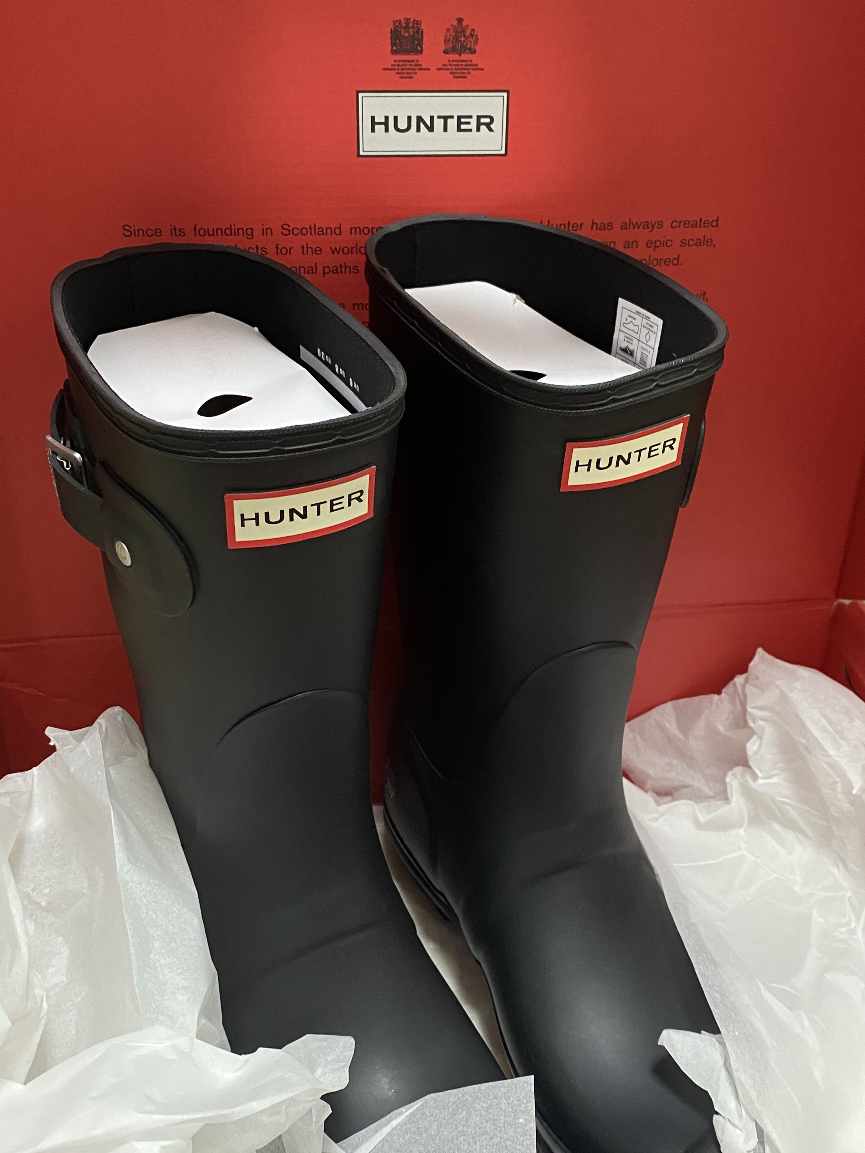 (W) Hunter Original Short Rain Boots Black 착용 스타일
