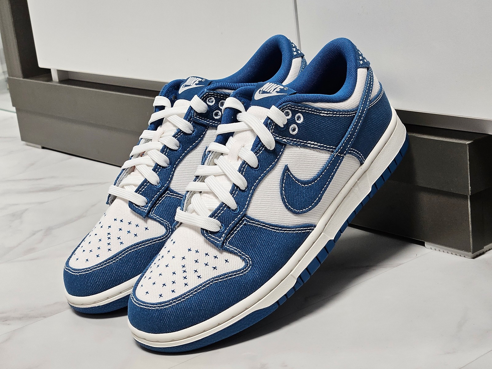 Nike Dunk Low Retro SE Industrial Blue 착용 스타일 - 2