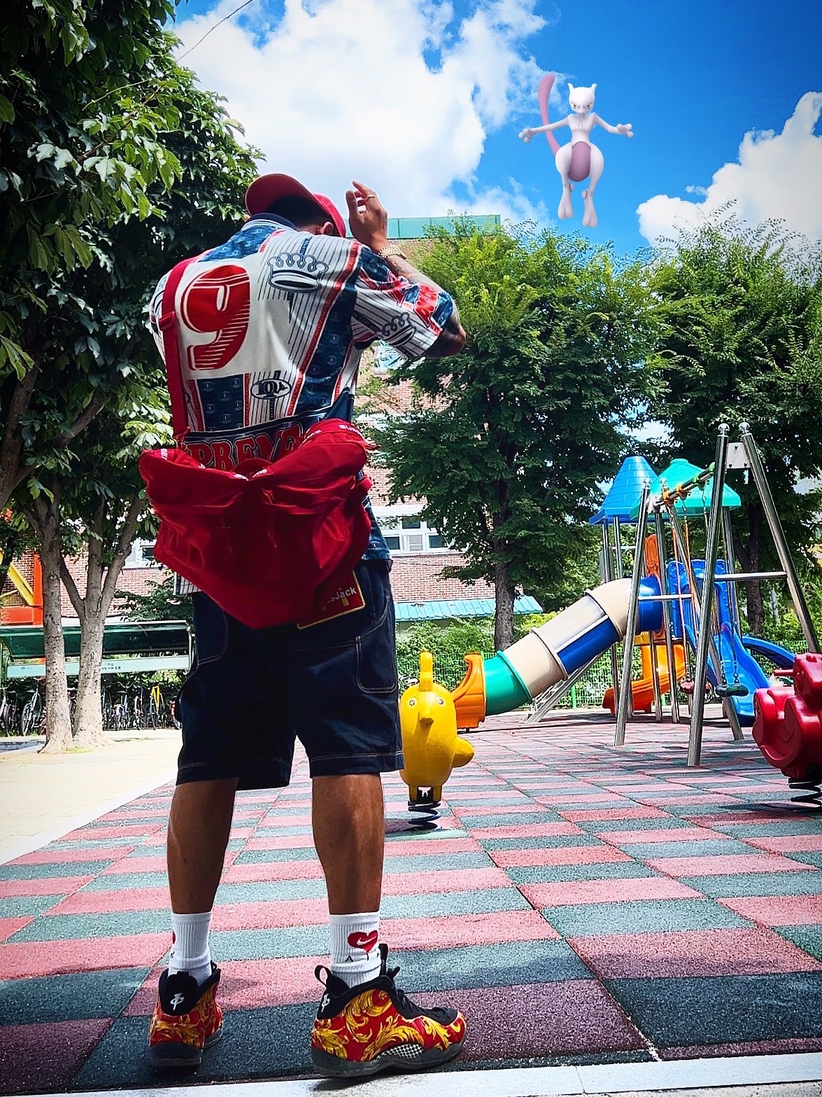 Supreme Pigment Canvas S Logo 6-Panel Red - 23SS, Nike x Supreme Air Foamposite One Red 착용 스타일 - 1