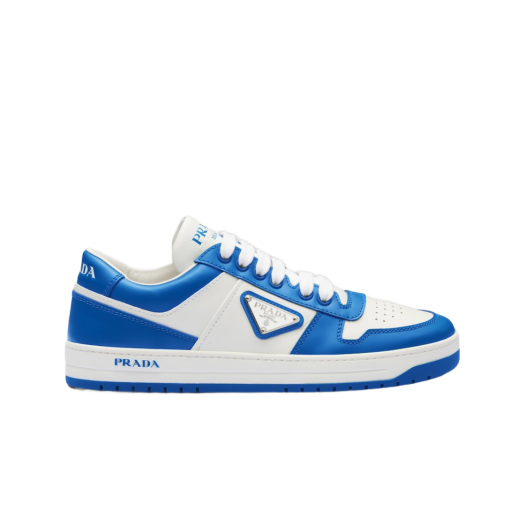 (W) Prada Downtown Leather Sneakers White Cobalt Blue