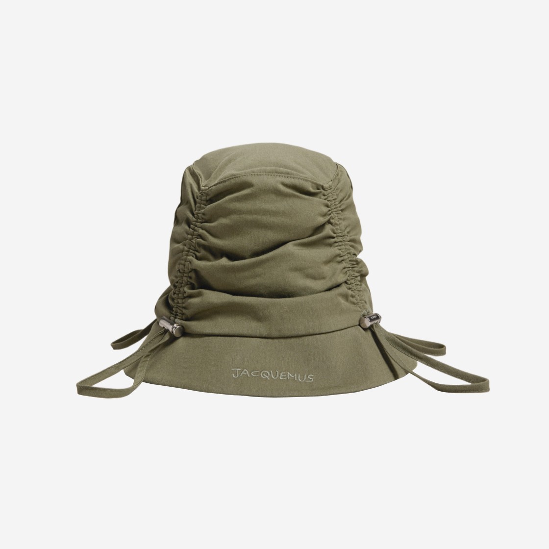 Jacquemus Le Bob Lacos Drawstring Bucket Hat Khaki 상세 이미지 1