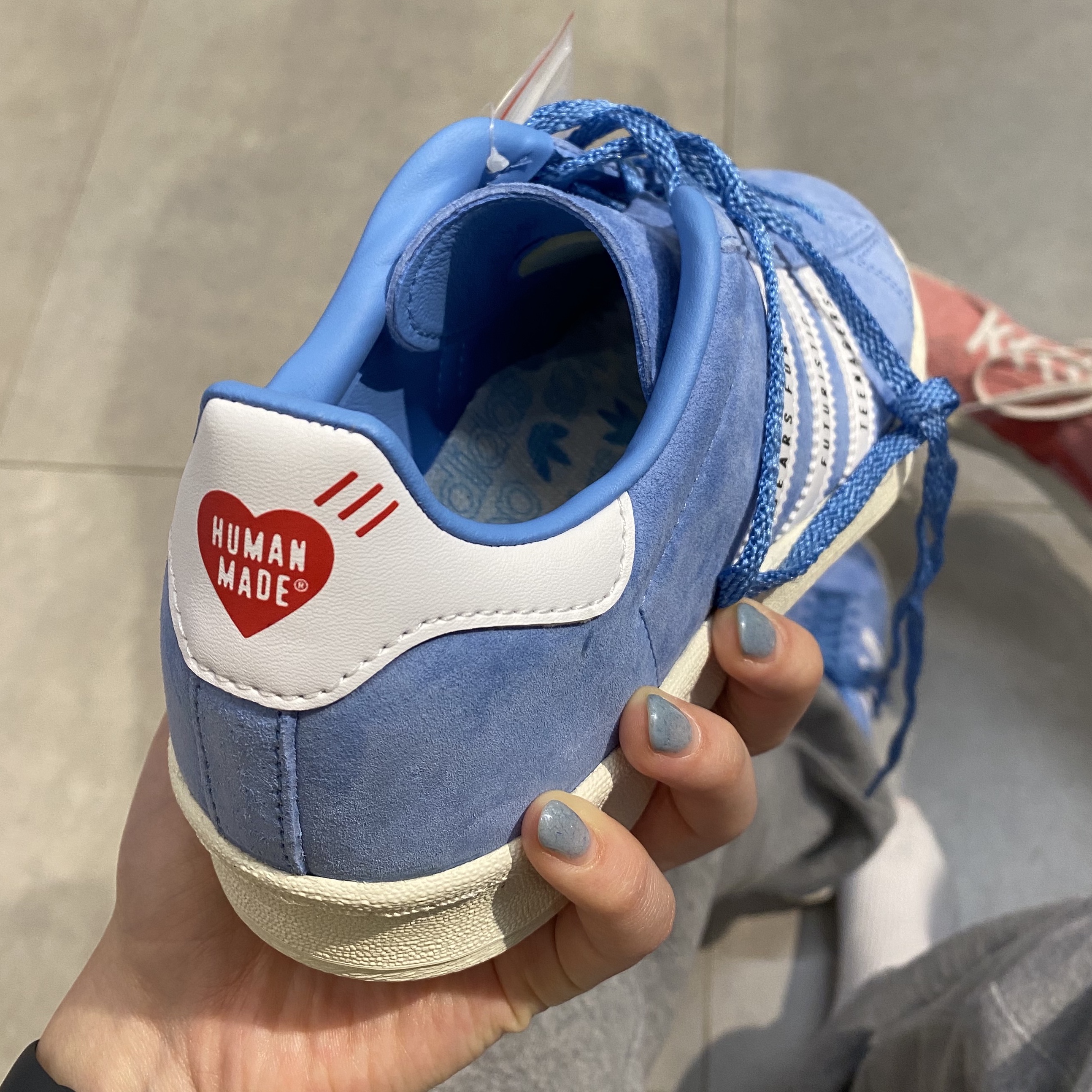 Adidas x Human Made Campus Light Blue 착용 스타일