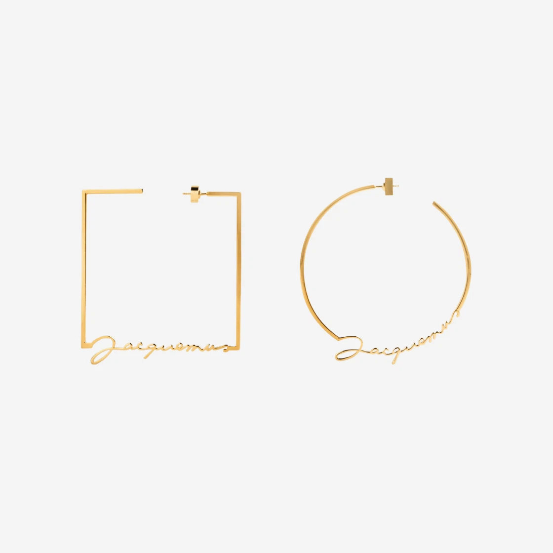 크레올 론드 까레 자크뮈스 어시메트릭 시그니쳐 로고 이어링 골드 | Jacquemus | KREAM (W) Jacquemus Les Creoles Rond Carre... 
