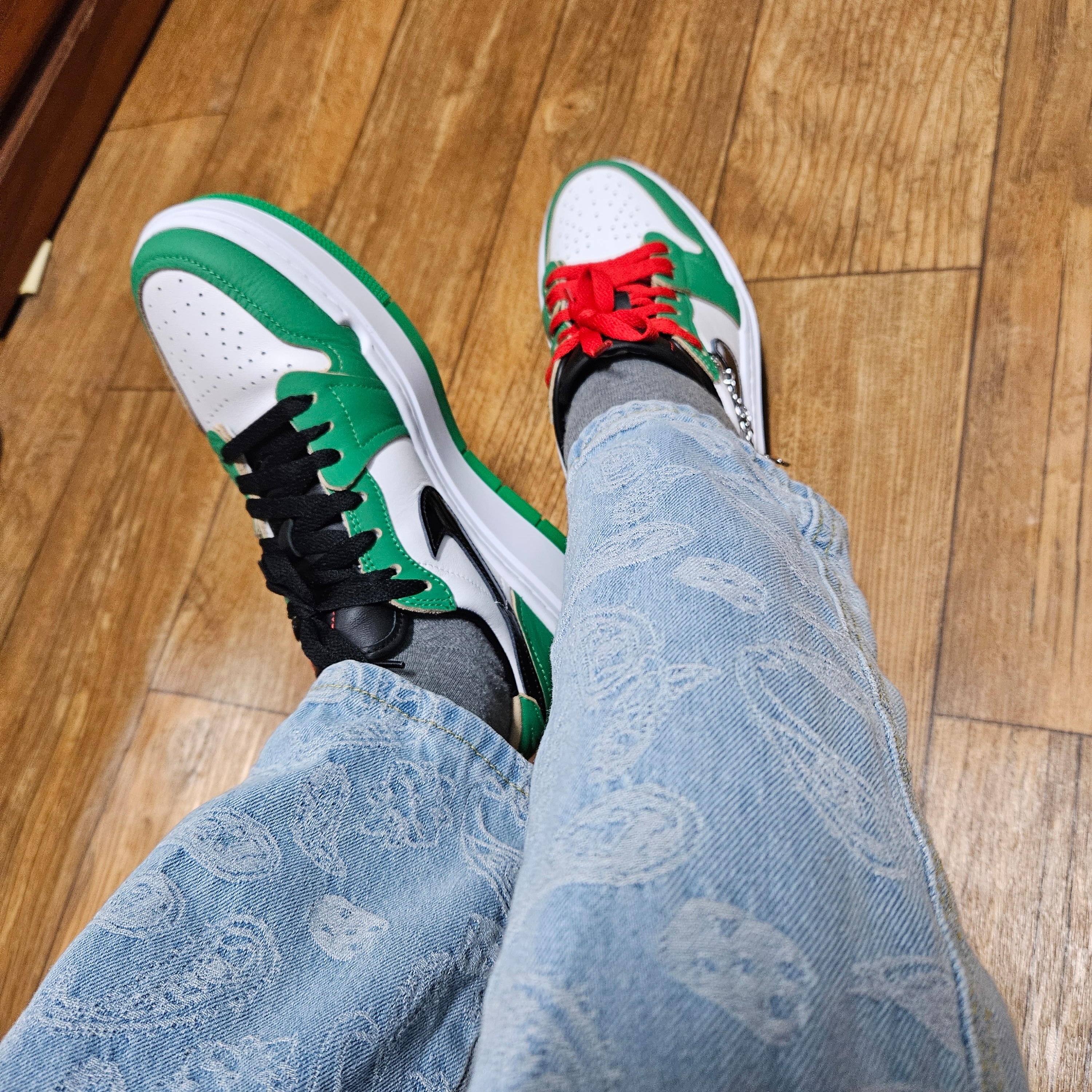 (W) Jordan 1 Elevate Low SE Lucky Green 착용 스타일