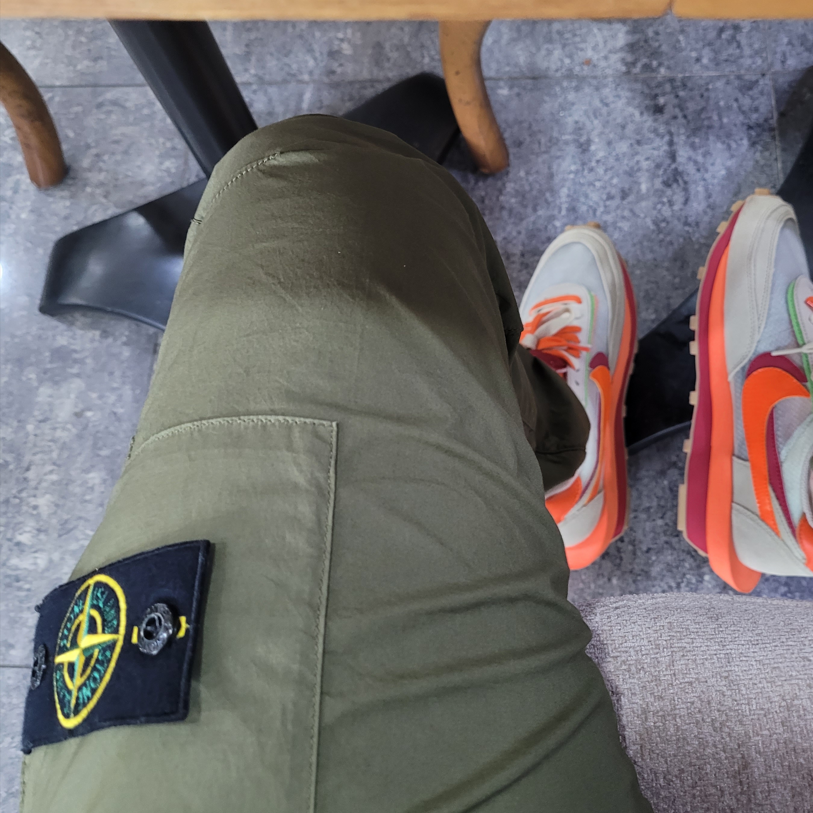 Nike x Sacai x Clot LDWaffle Orange Blaze 착용 스타일