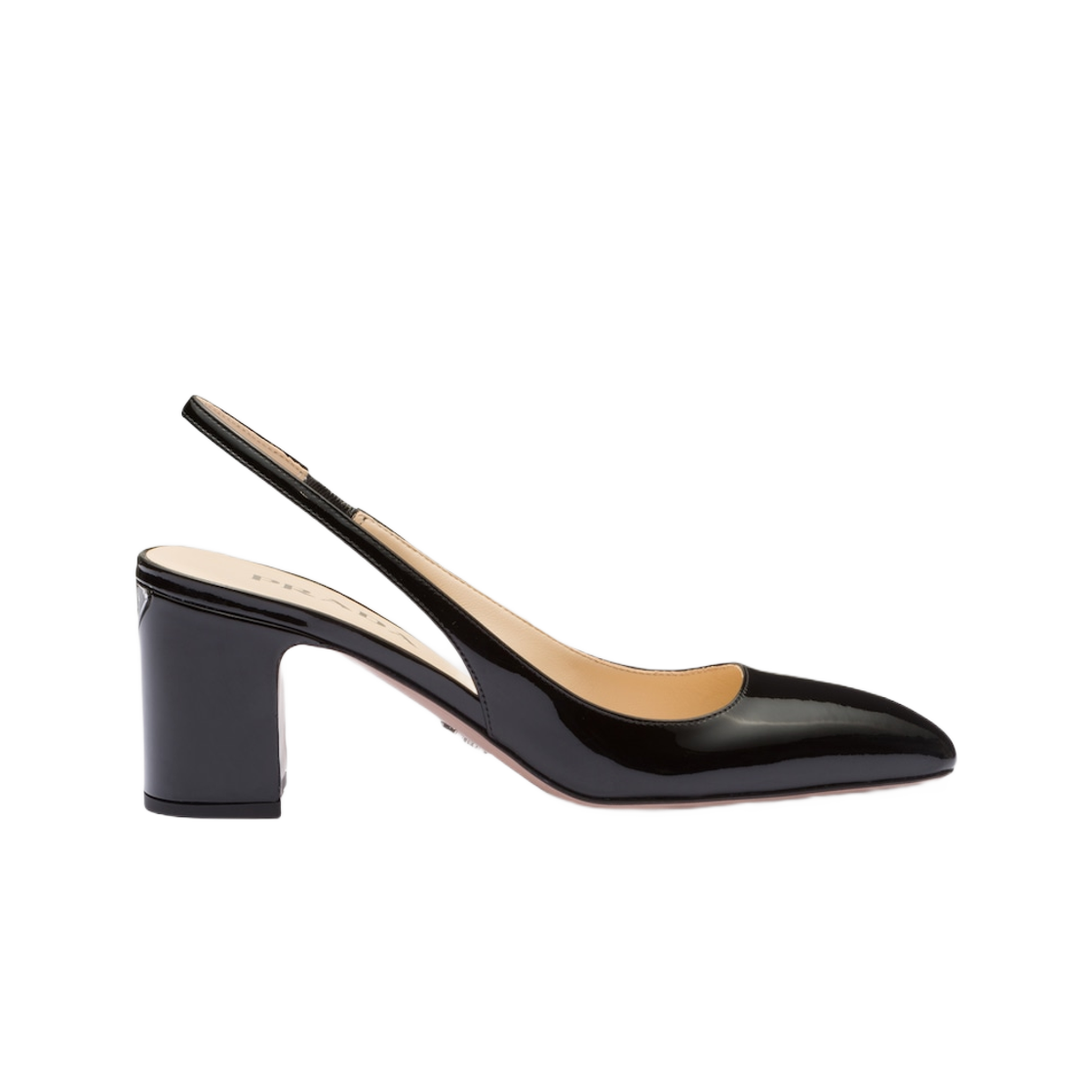 (W) 프라다 페이턴트 레더 슬링백 펌프 블랙((W) Prada Patent-Leather Slingback Pumps Black) - 1
