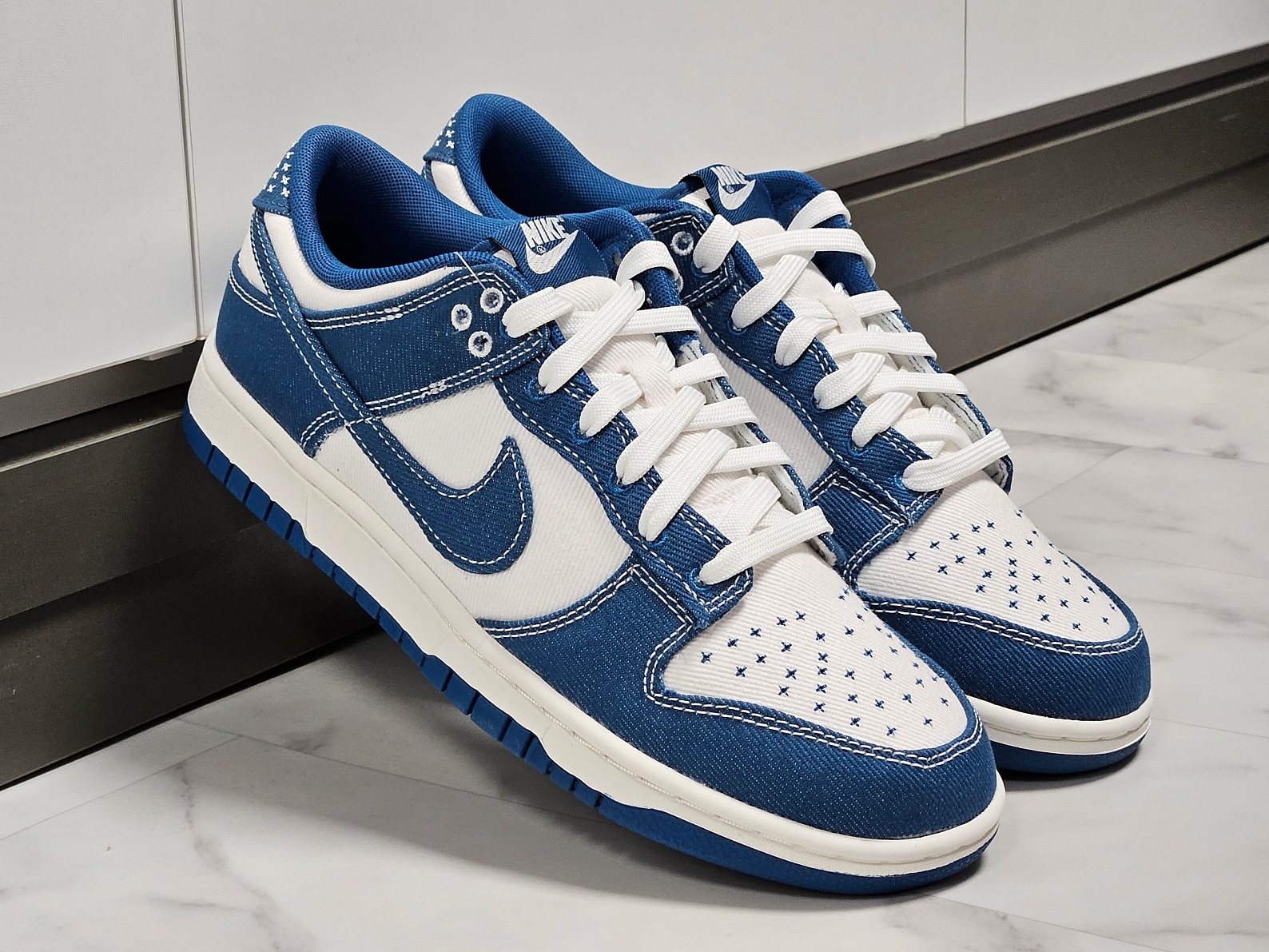 Nike Dunk Low Retro SE Industrial Blue 착용 스타일 - 1