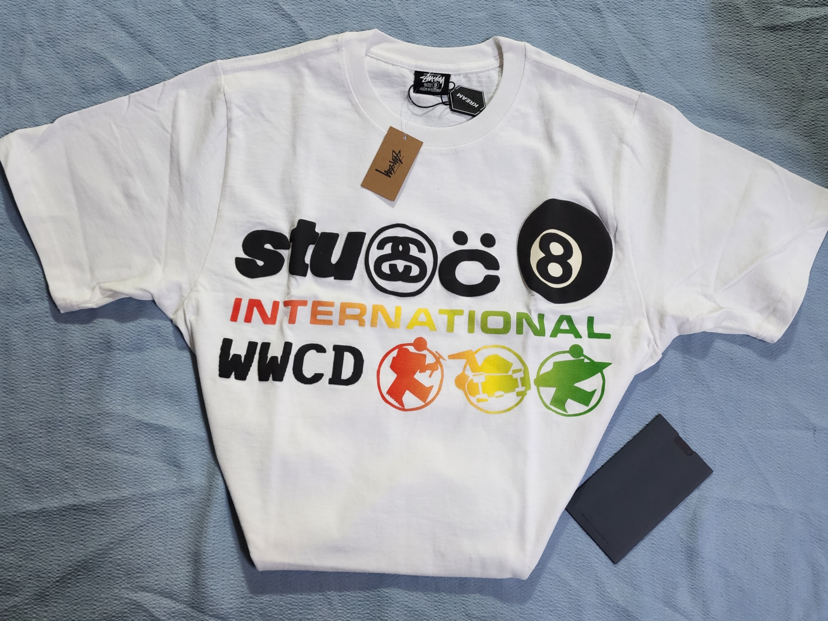 Stussy x Cactus Plant Flea Market International T-Shirt White 착용 스타일 - 1
