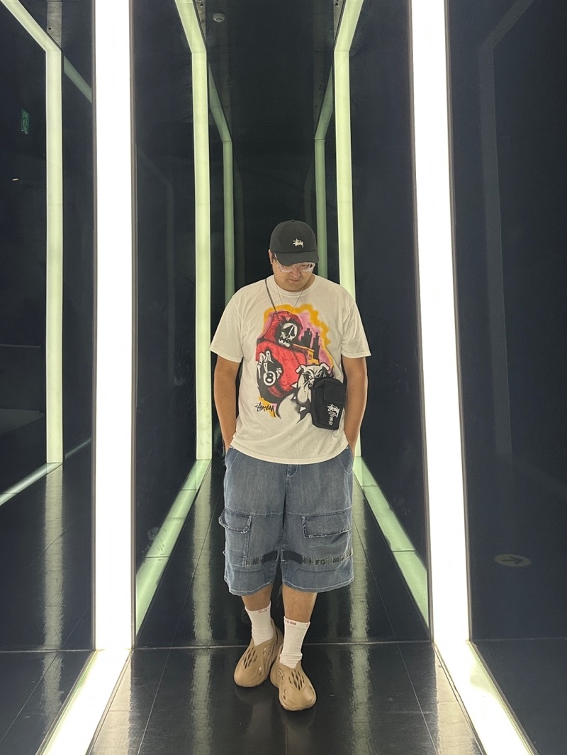 Stussy Stock Low Pro Cap Black, Gentle Monster x Maison Margiela MM011 Clear Black Gradient 착용 스타일 - 2