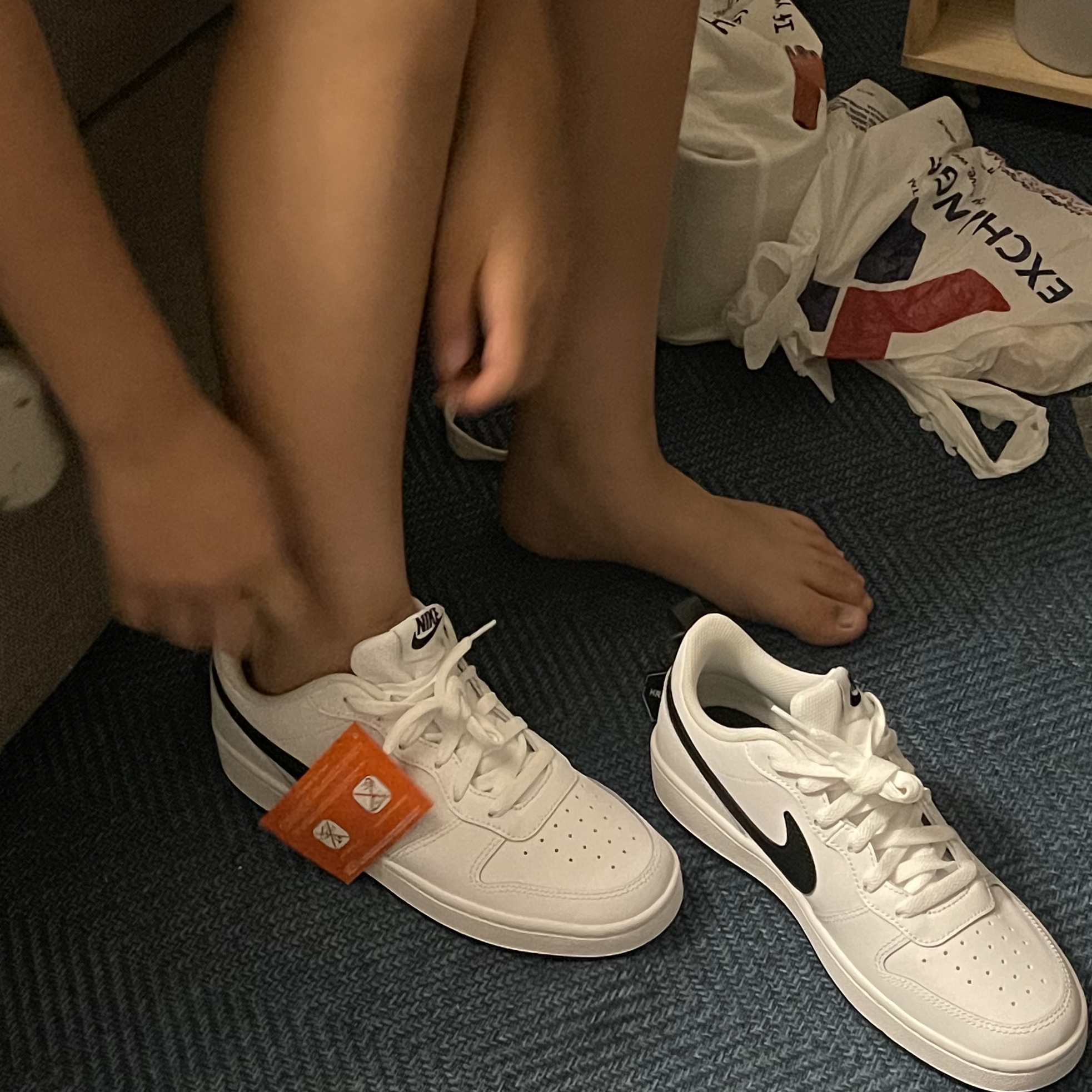 (GS) Nike Court Borough Low 2 White Black 착용 스타일 - 5