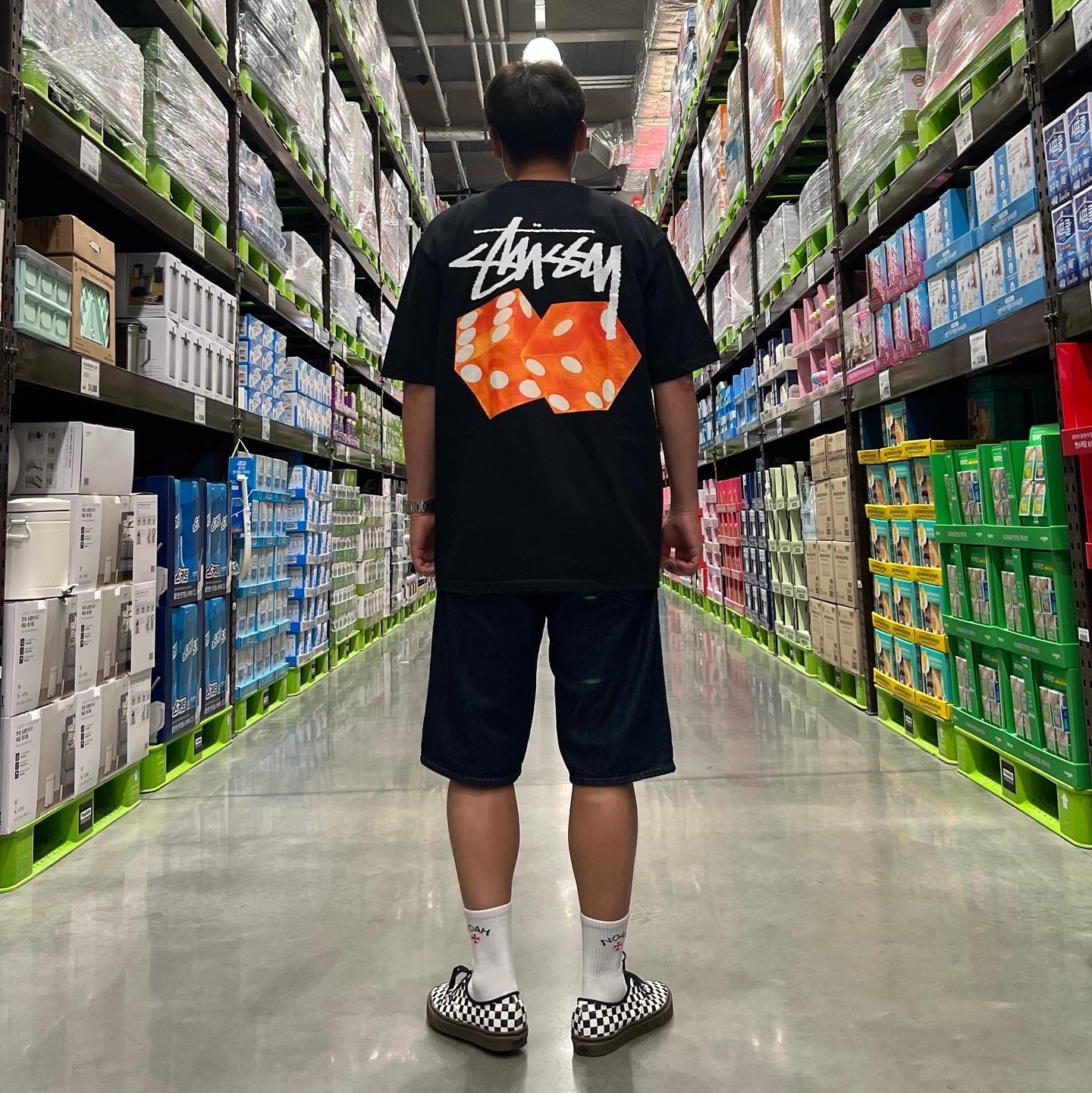 Stussy Diced Out T-Shirt Black 착용 스타일