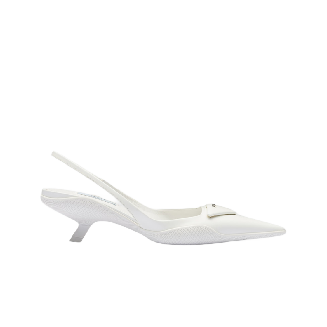 (W) Prada Brushed Leather Slingback Pumps White 상세 이미지 1