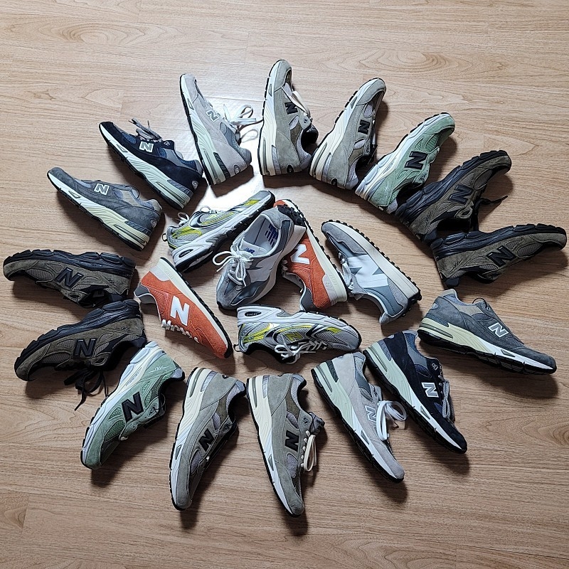 New Balance Made in USA 996 Grey, New Balance x Aime Leon Dore 991 Made in UK Grey 착용 스타일 - 2