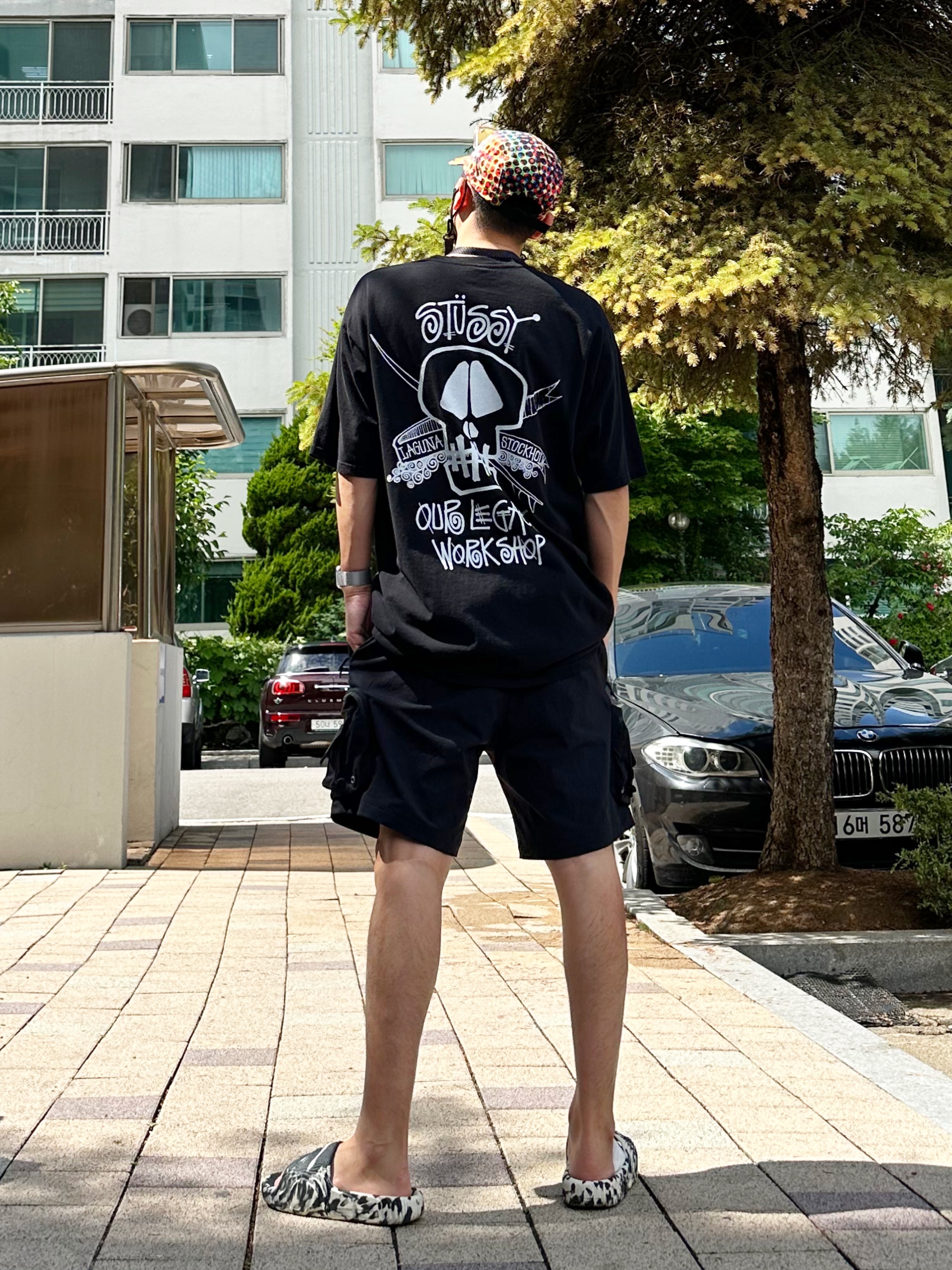 Supreme Gore-Tex Paclite Long Bill Camp Cap Multicolor - 23SS, Stussy x Our Legacy Work Shop Surf Skull Pigment Dyed T-Shirt Black 착용 스타일