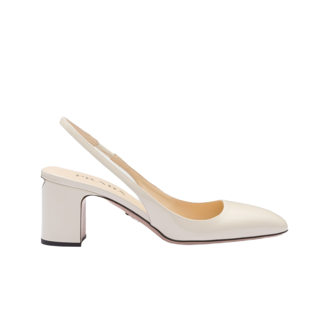 (W) 프라다 페이턴트 레더 슬링백 펌프 아이보리((W) Prada Patent-Leather Slingback Pumps Ivory) - 1