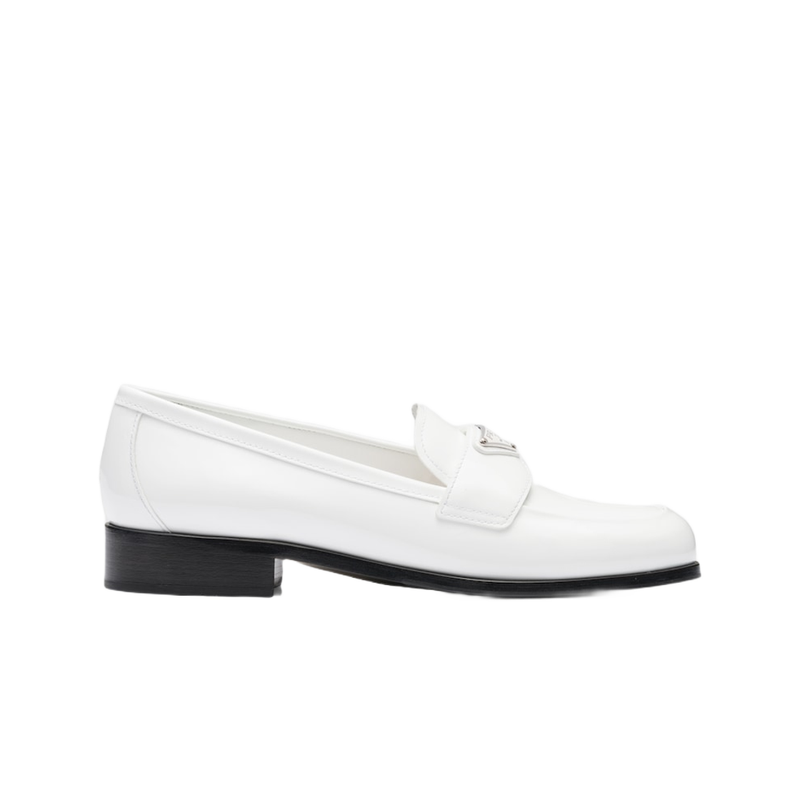 (W) 프라다 페이턴트 레더 로퍼 화이트((W) Prada Patent Leather Loafers White) - 1