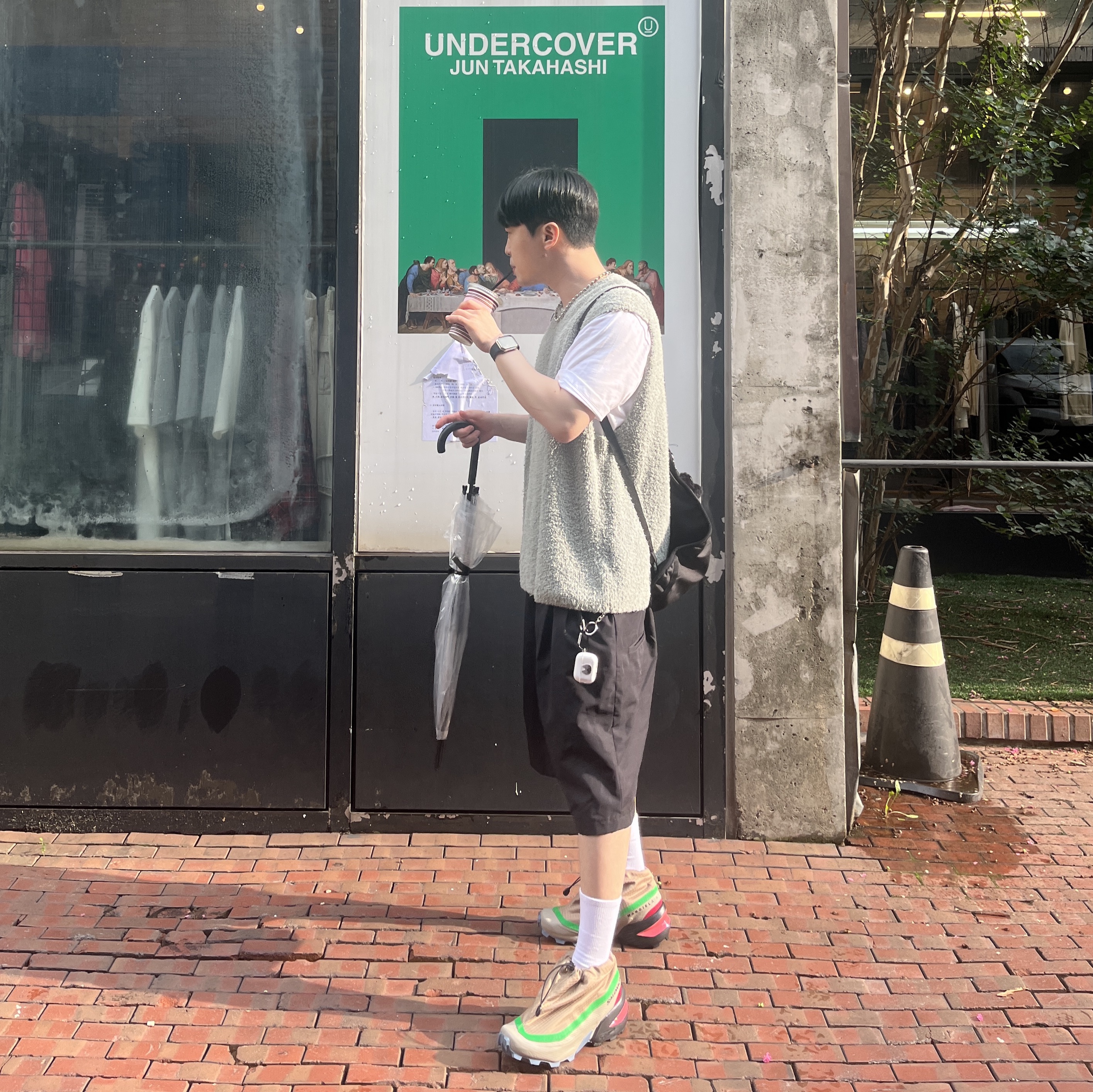 Salomon x MM6 Maison Margiela Cross Low Kelp Vintage Khaki 착용 스타일