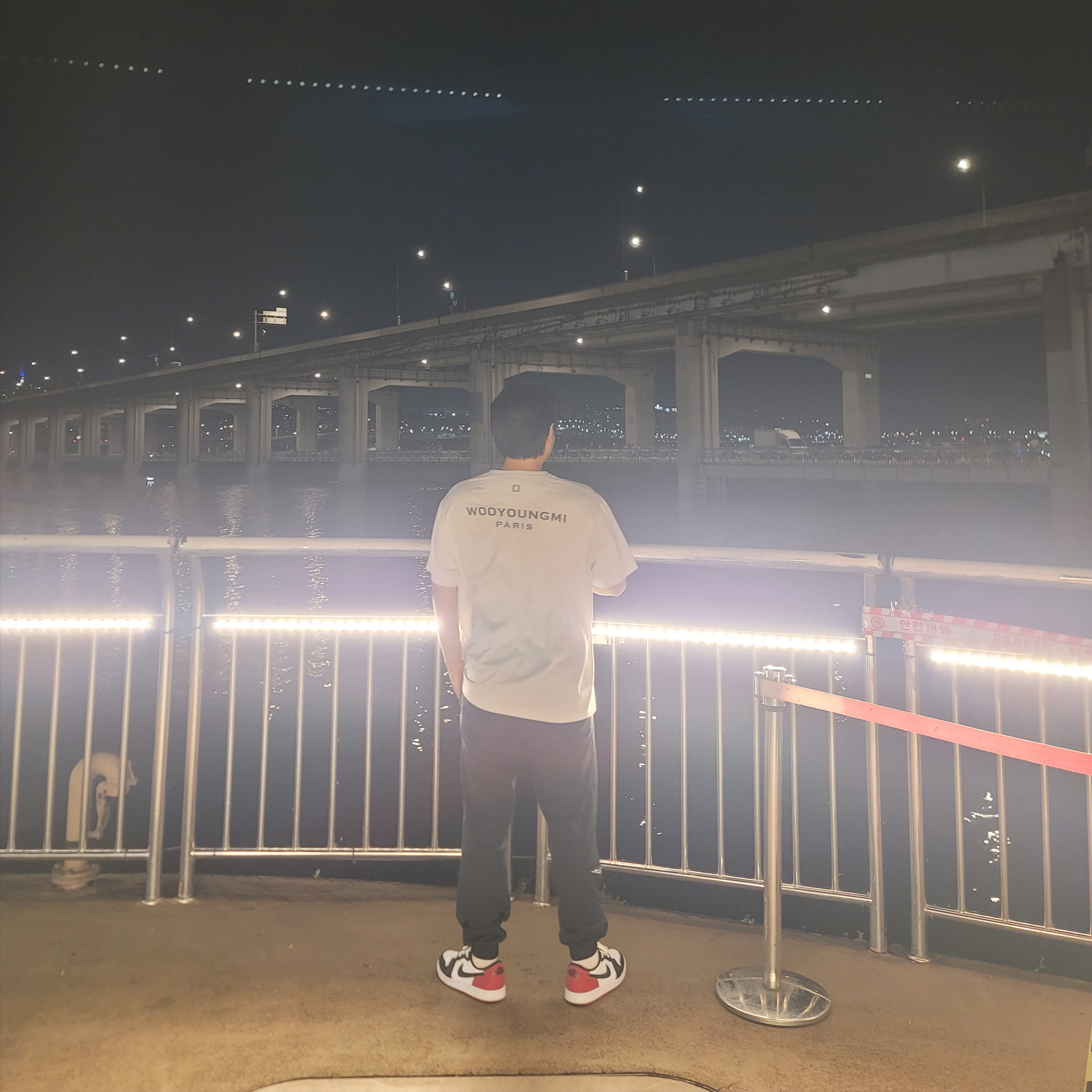 Wooyoungmi Cotton Back Logo T-shirt White - 23SS, Jordan 1 Retro Low OG Black Toe 착용 스타일