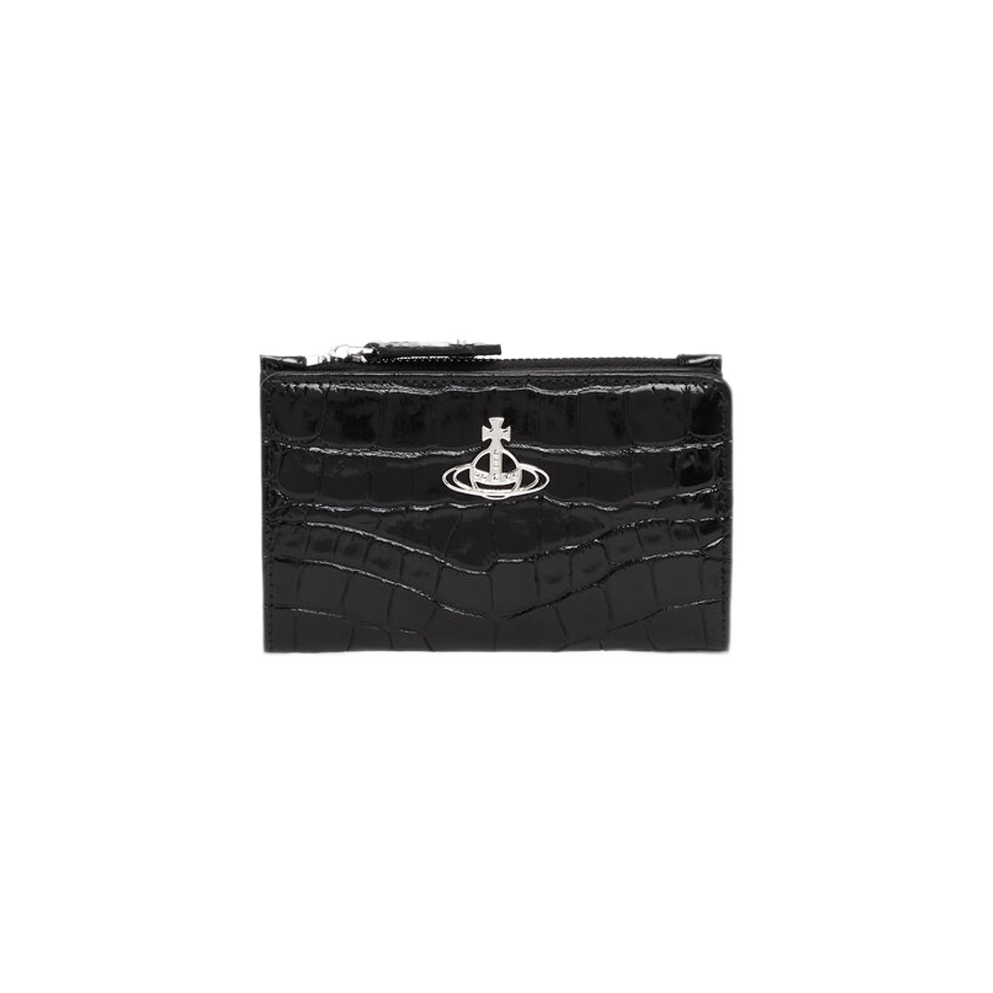 Vivienne Westwood Crocodile Slim Long Card Holder Black 상세 이미지 1