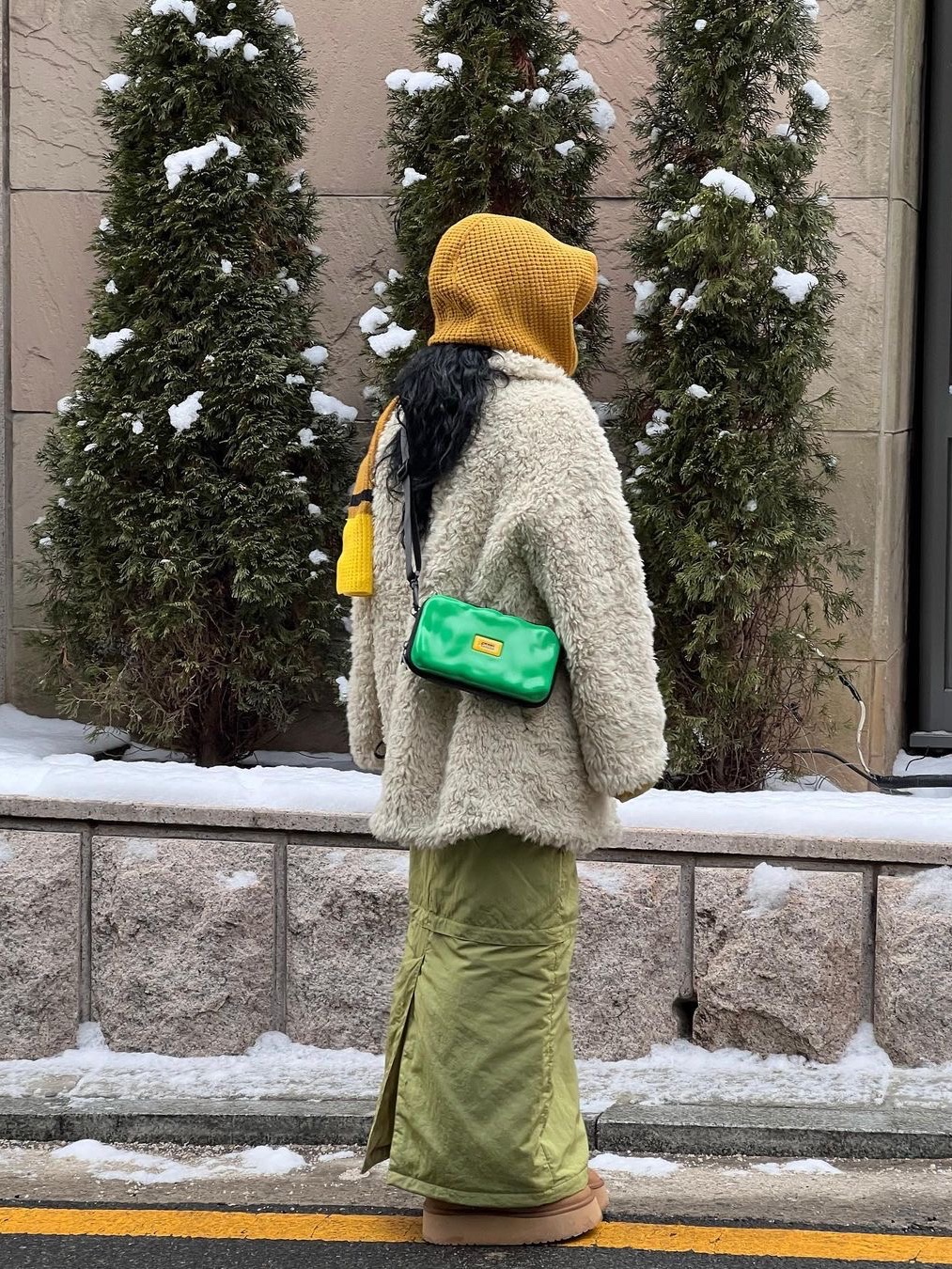 CRASH BAGGAGE Mini Icon Mint Green 착용 스타일