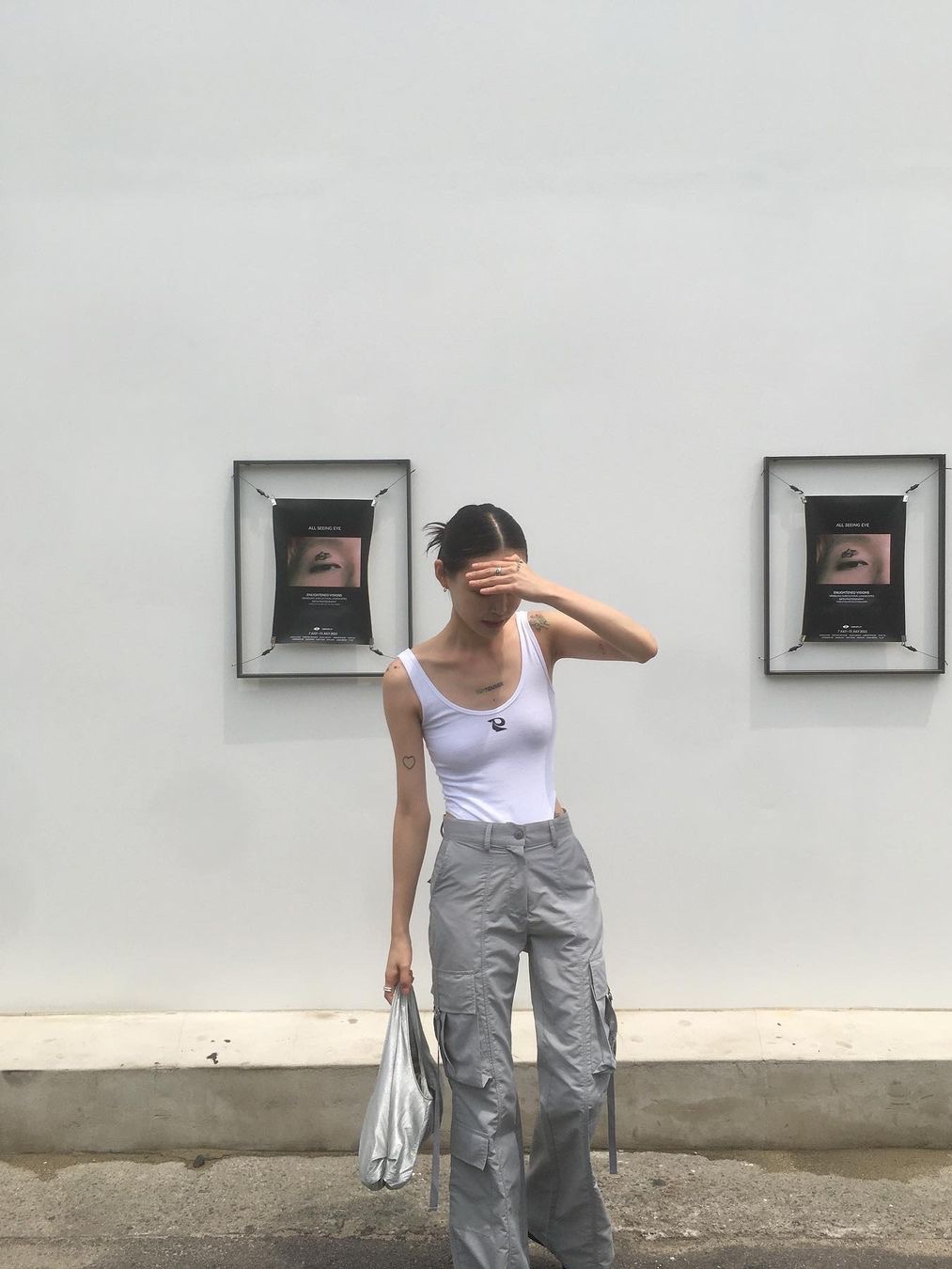 Porta Women Pigment Washed Bodysuit White 착용 스타일