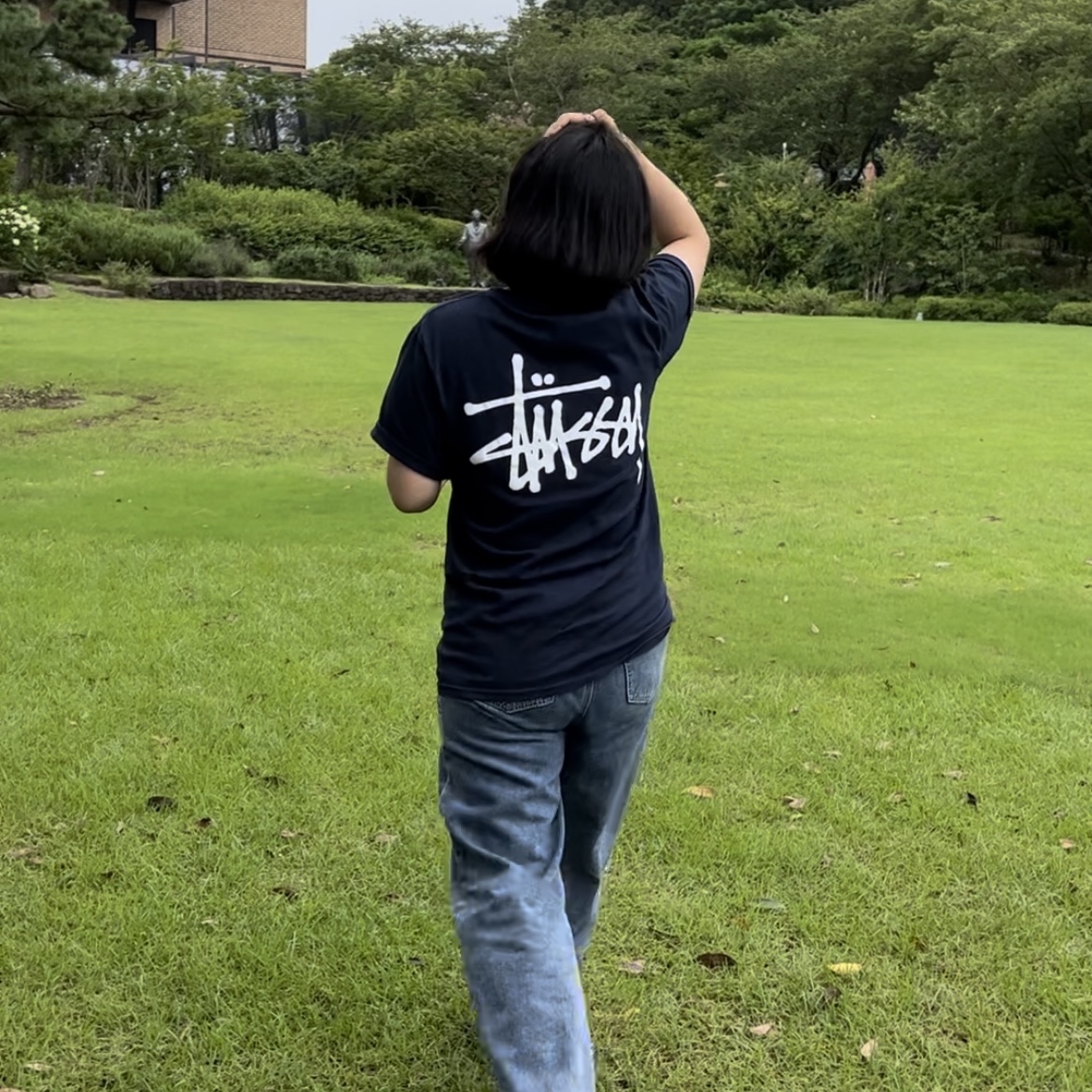 Stussy Basic Stussy T-Shirt Navy 2023 착용 스타일