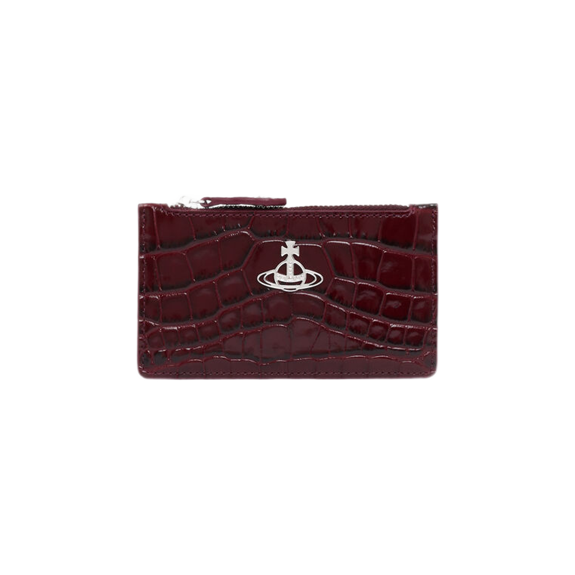 Vivienne Westwood Crocodile Slim Long Card Holder Burgundy 상세 이미지 1