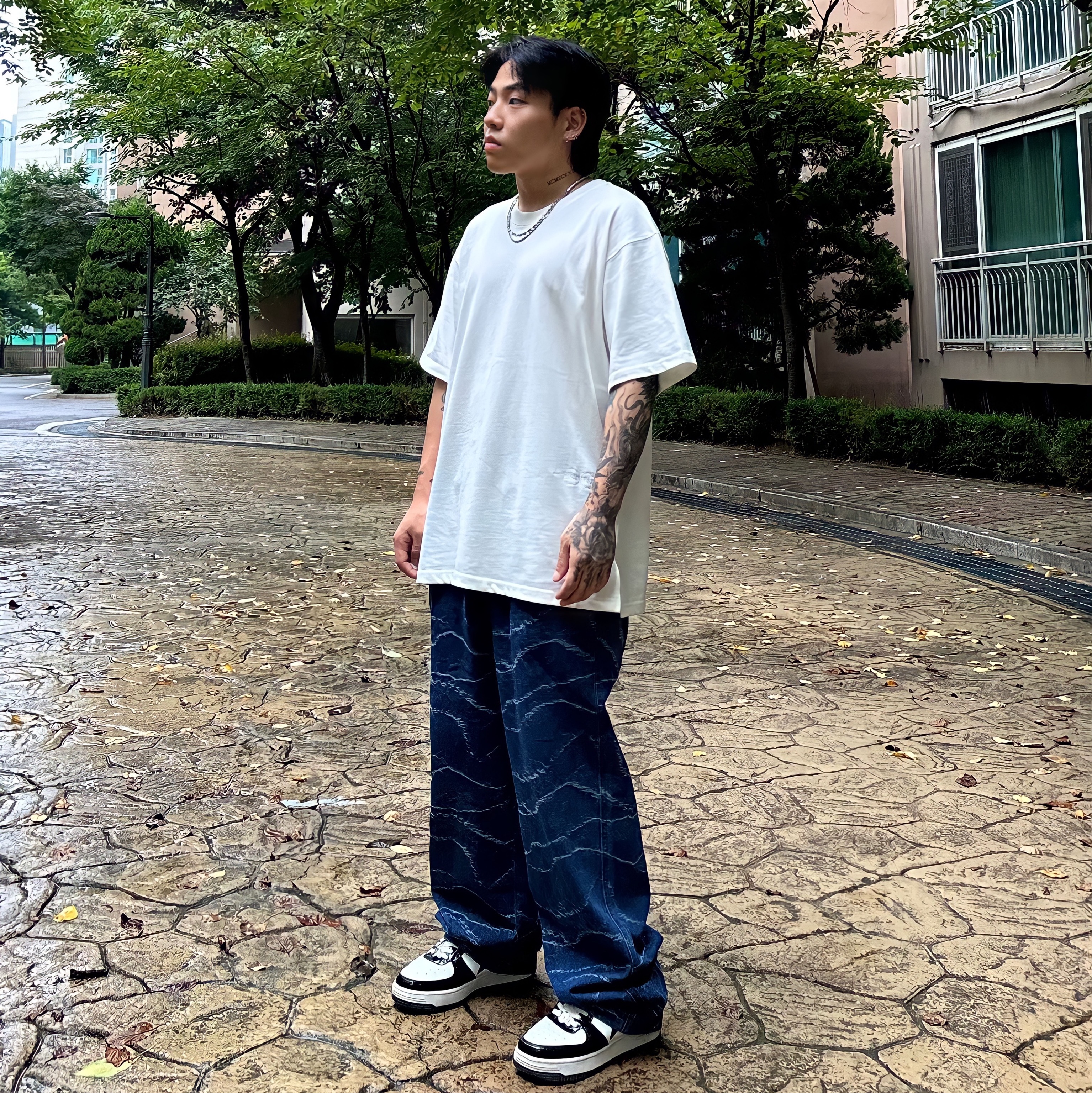 BAPE Bape Sta Low Black 착용 스타일 - 3