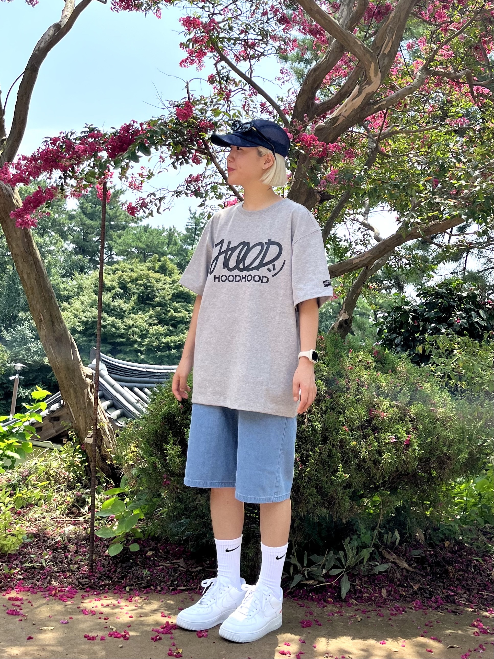 Nike x Supreme Air Force 1 Low White, Supreme Mesh Cordura Camp Cap Navy - 23SS 착용 스타일 - 1
