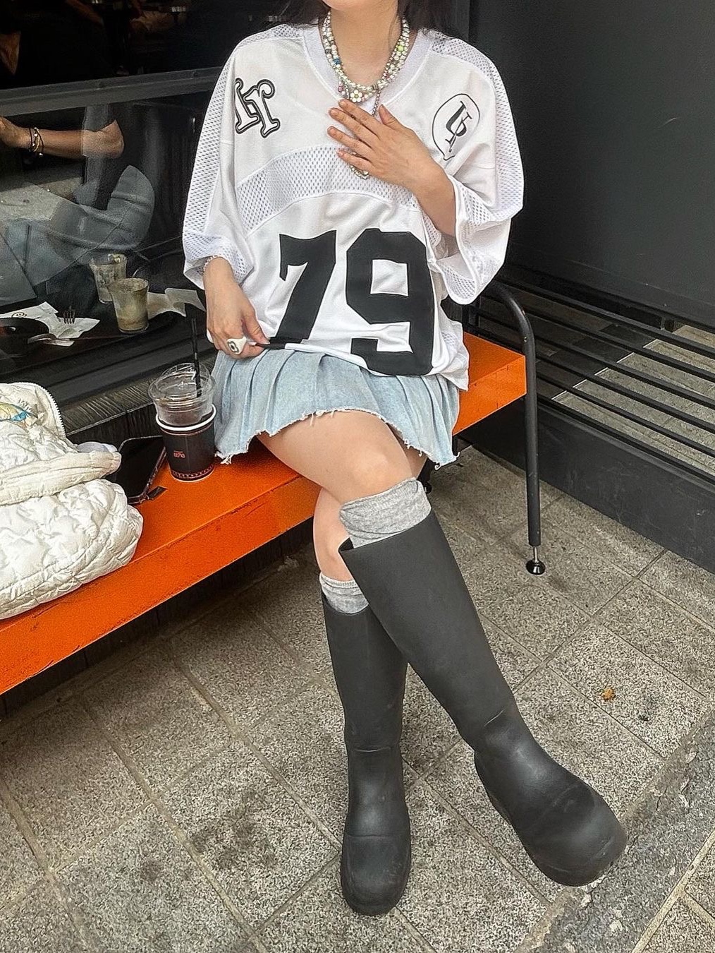 Porta Women Hockey Jersey Top White, Porta Women Hockey Jersey Top Navy 착용 스타일 - 2